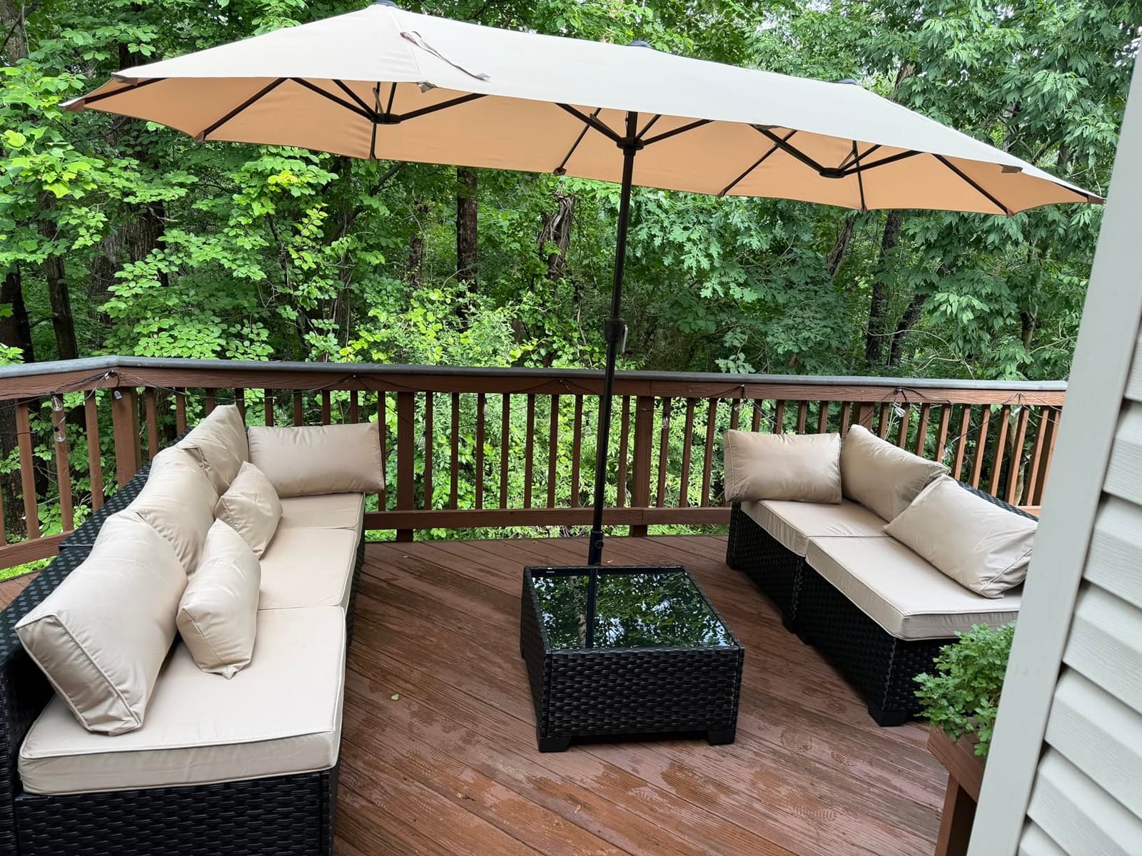Rattaner Patio Sectional 6 Pieces All-Weather Wicker Patio Furniture Set Outdoor Sectional with Glass Table Non-Slip Cushions and Waterproof Cover, Khaki customer photo 1