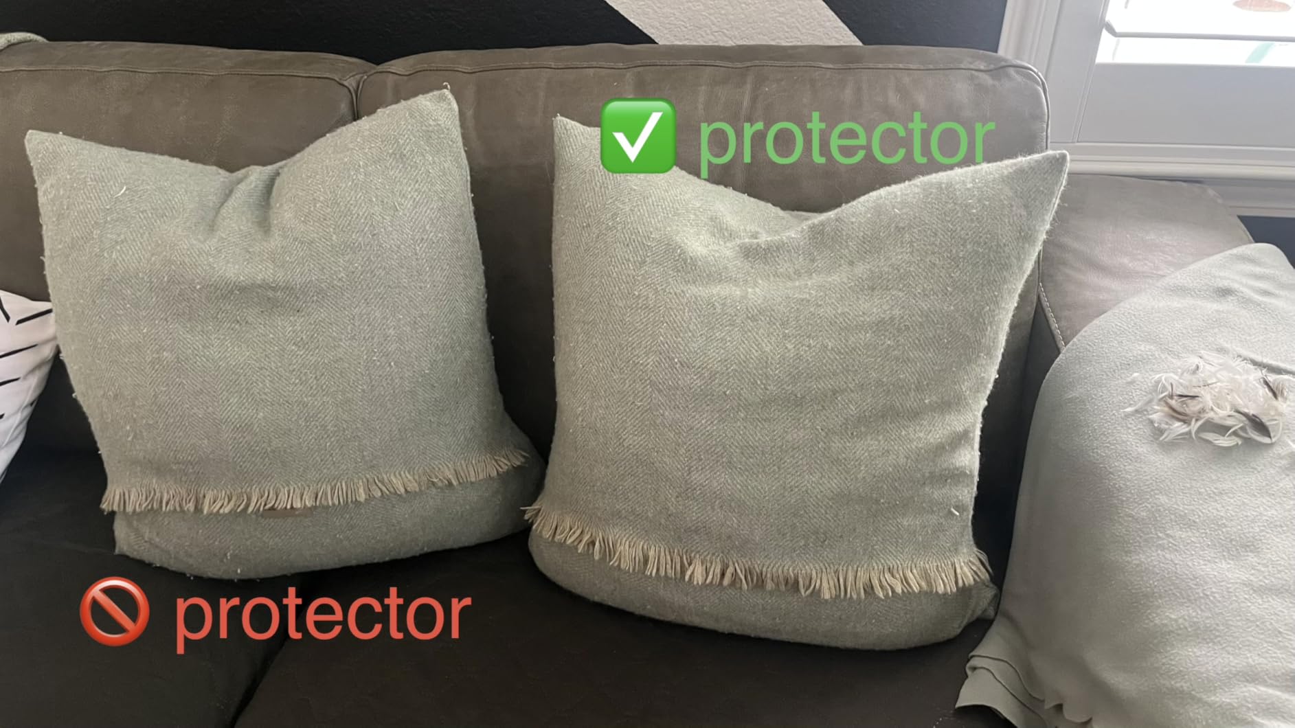 Kingnex Waterproof Feather Proof Pillow Protectors with Zipper | Standard Size 20x26, Zippered, Featherproof, Down Poke Proof, Cooling Bamboo Viscose Surface customer photo 1