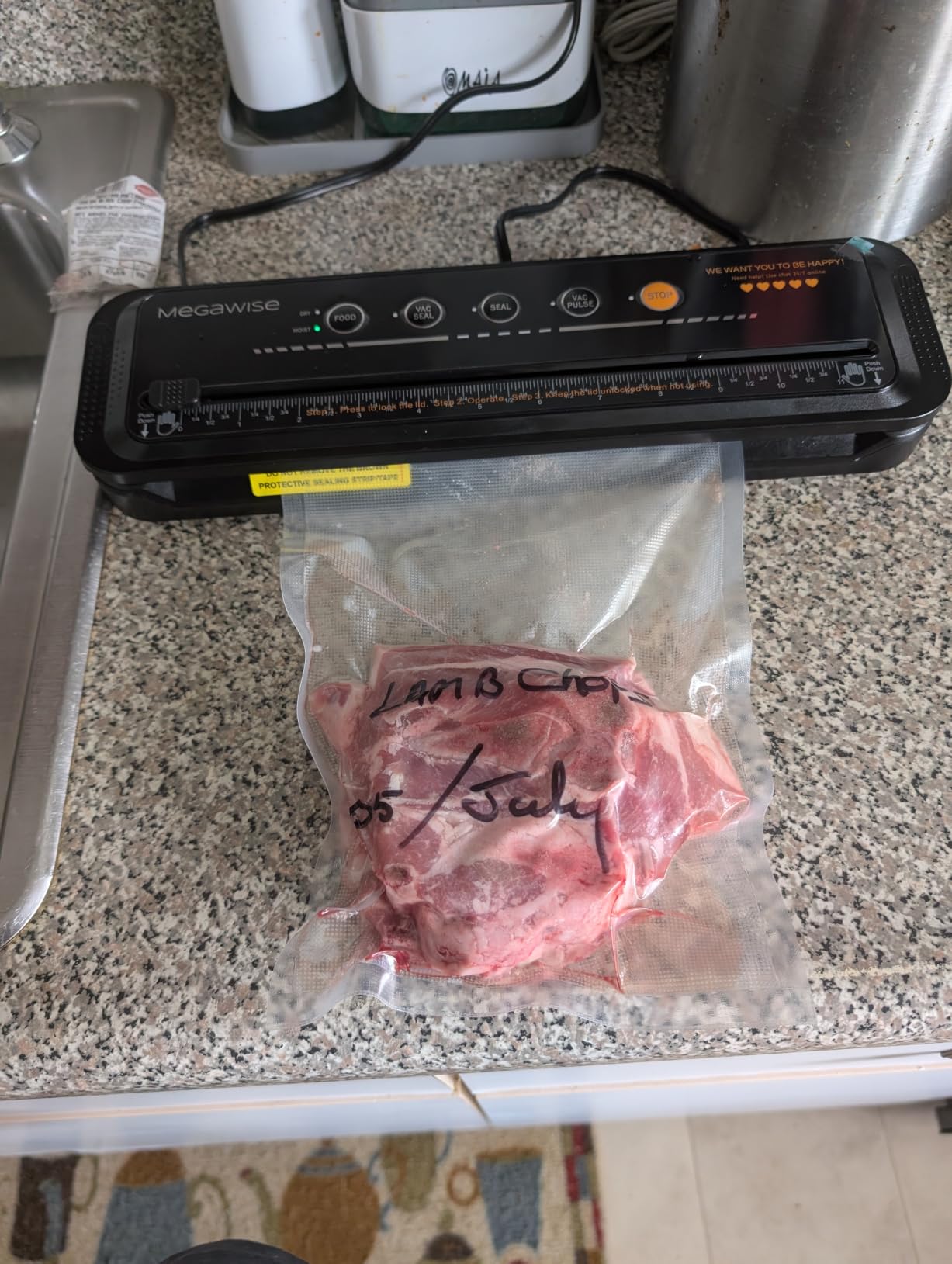 Updated Vacuum Sealer Machine 2025, MEGAWISE Food Sealer w/Starter Kit, Dry & Moist Food Modes, Compact Design with 10 Vacuum Bags & Built-in Cutter (Grey) customer photo 2