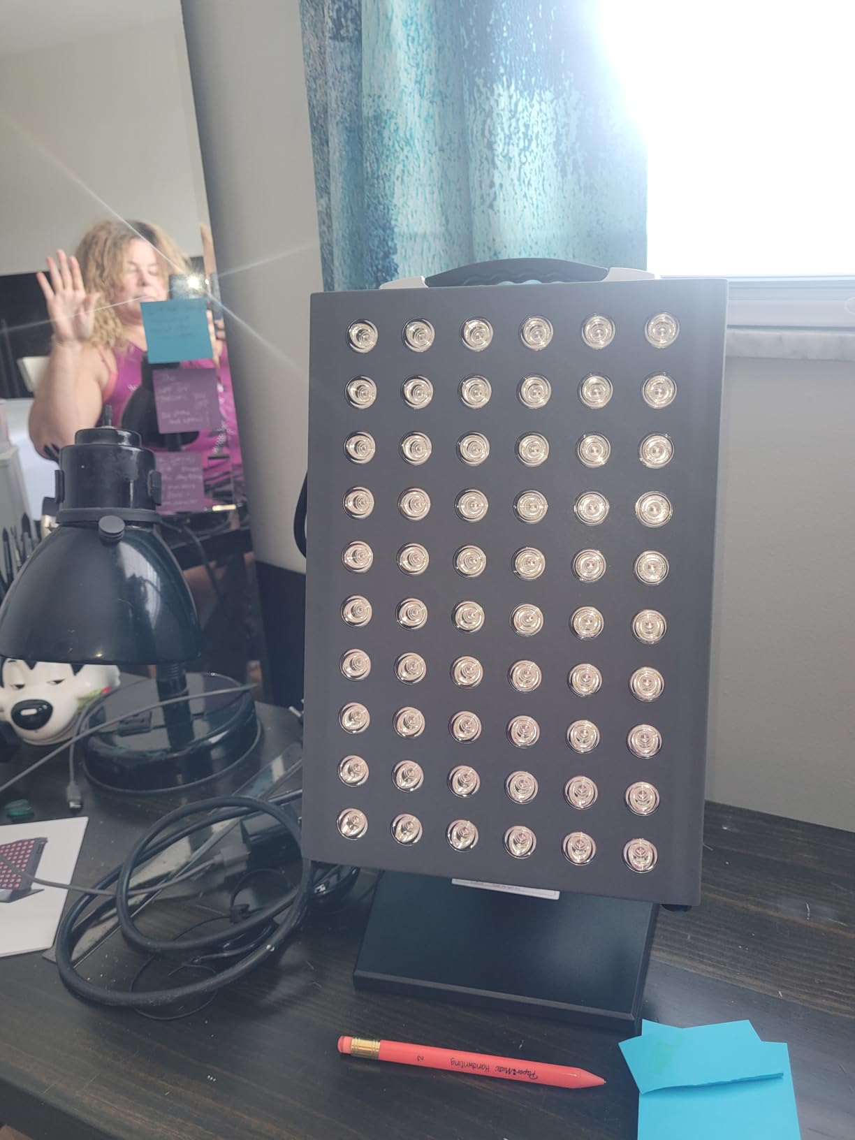 Hooga Red Light Therapy Panel Device – 660nm Red & 850nm Near Infrared Light Therapy, LED Light Therapy Lamp, 60 Dual Chip LEDs, Timer, Table Top Stand Included – PRO300 customer photo 2