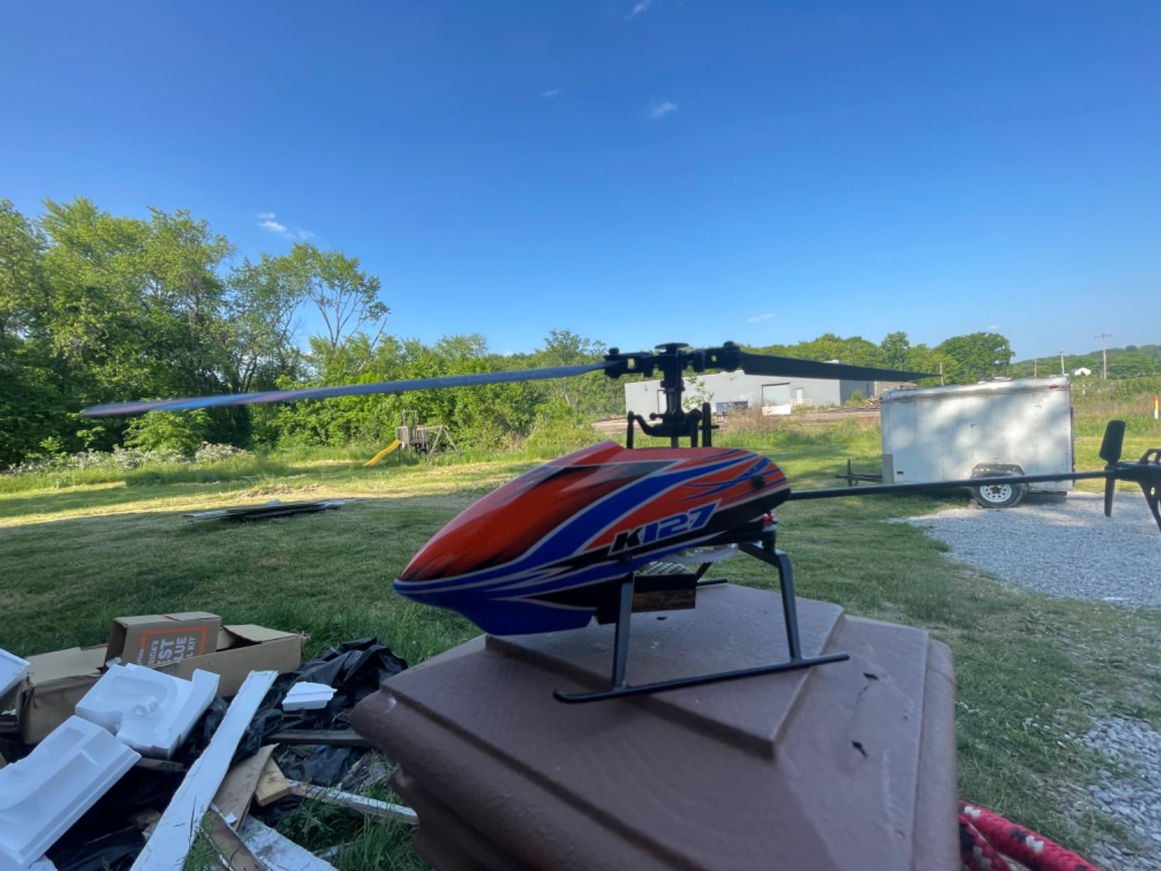 GoolRC RC Helicopter, WLtoys XK K127 Remote Control Helicopter, 4 Channel RC Aircraft with 6-Axis Gyro, Altitude Hold, One Key Take Off/Landing, Easy to Fly for Beginners, Include 3 Batteries customer photo 1