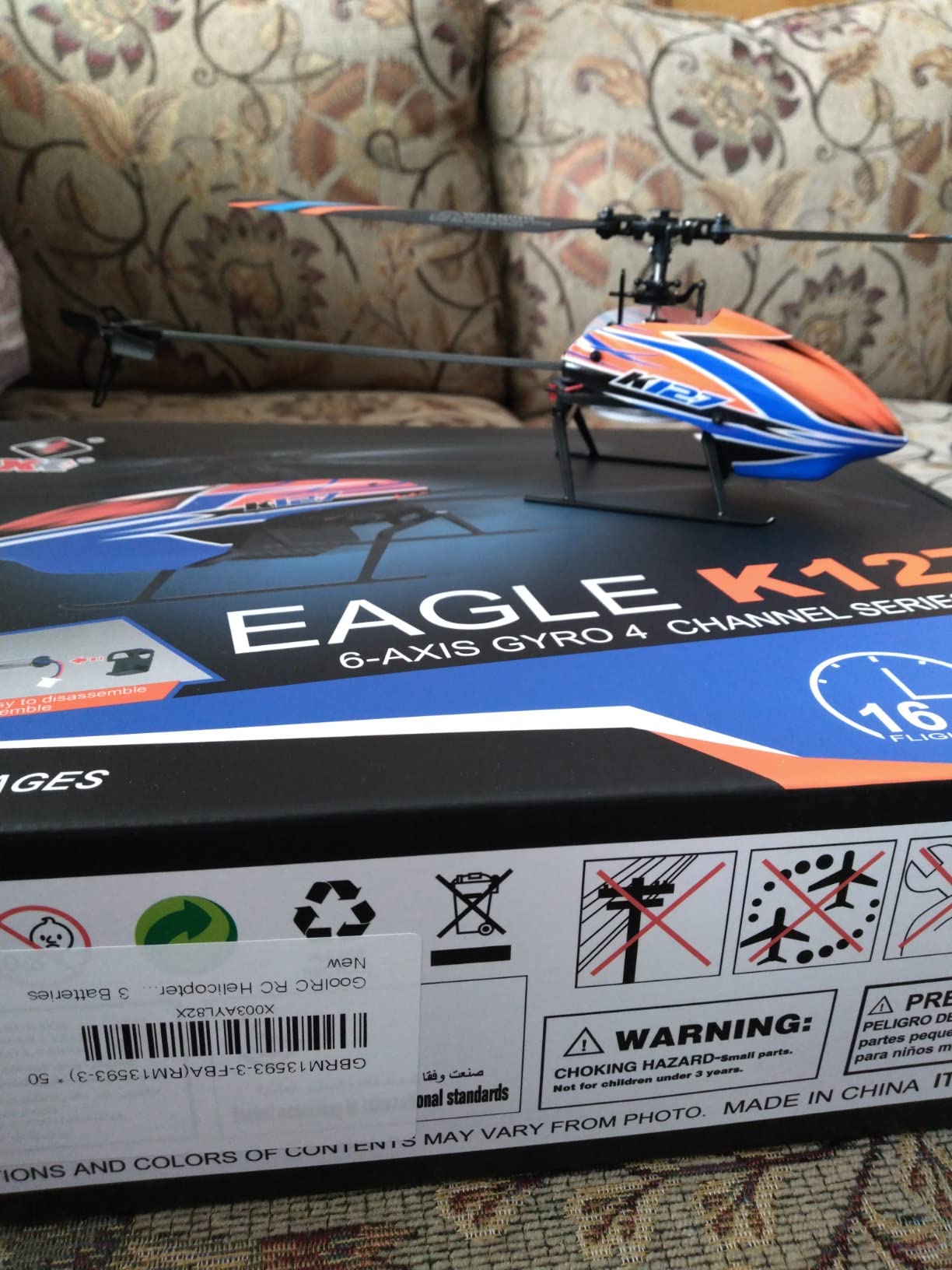 GoolRC RC Helicopter, WLtoys XK K127 Remote Control Helicopter, 4 Channel RC Aircraft with 6-Axis Gyro, Altitude Hold, One Key Take Off/Landing, Easy to Fly for Beginners, Include 3 Batteries customer photo 2