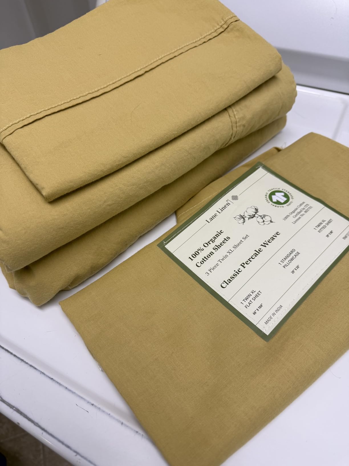 LANE LINEN King Sheets 100% Organic Cotton 4pc Percale Cooling Soft - White | GOTS Certified Organic Cotton Percale King Sheet Set - For Hot Sleepers, All-Season Comfort, For Master Bedrooms customer photo 1