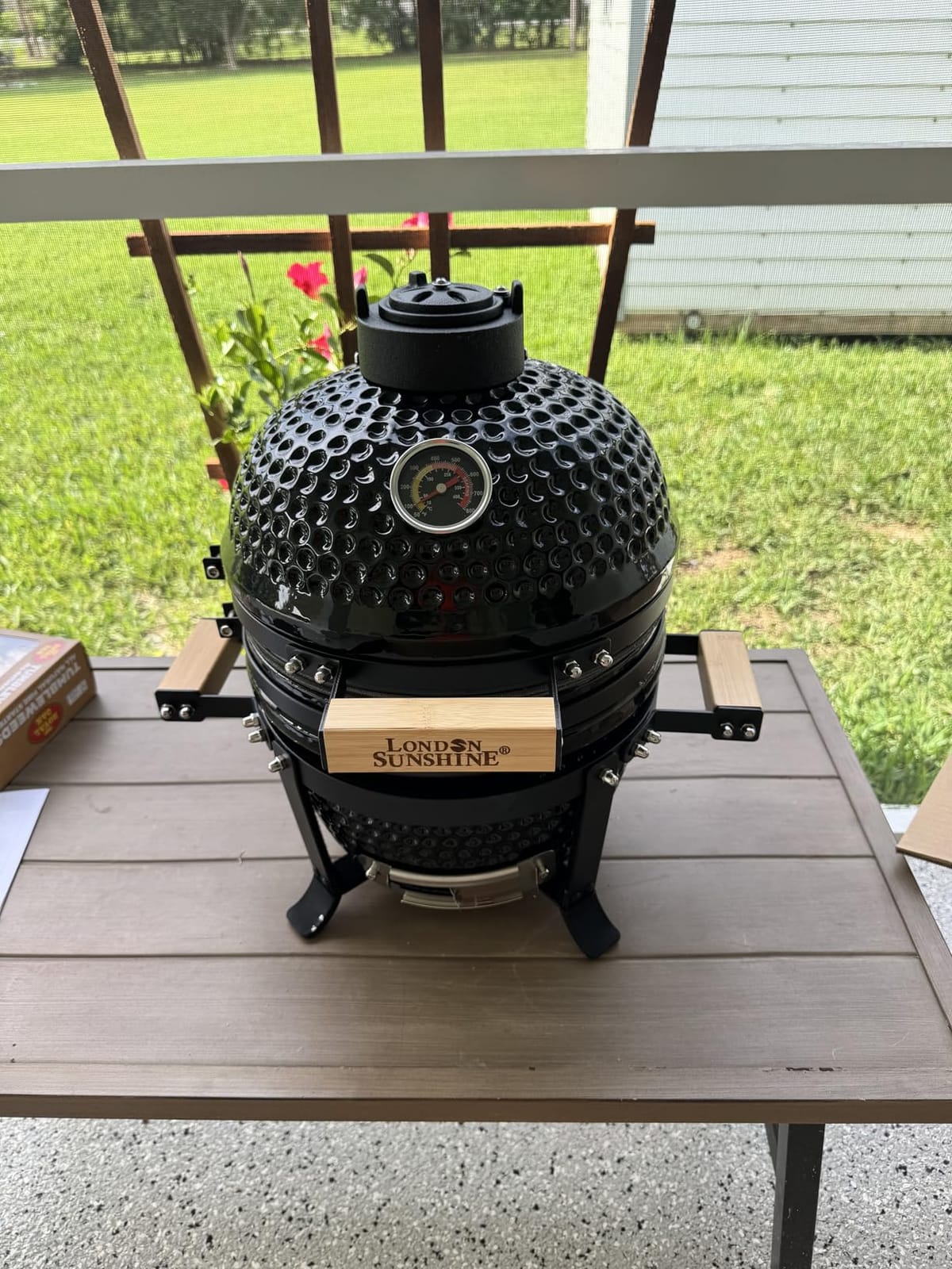 London Sunshine Ceramic Charcoal BBQ Kamado Griller - Portable Tabletop The Cadet Series Smoker customer photo 2