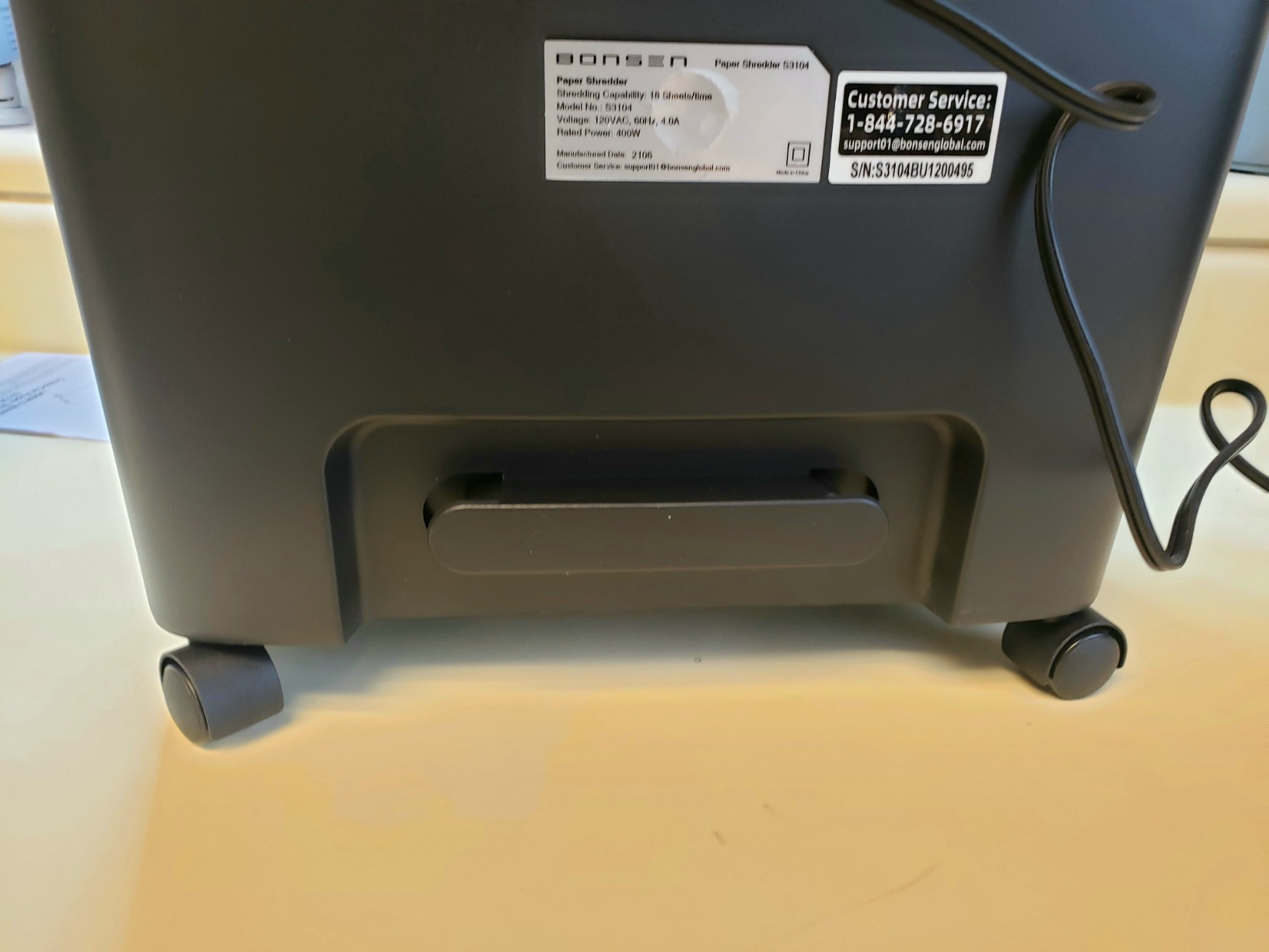 BONSEN 20-Sheet Cross-Cut P-4 High Security Heavy Duty Paper Shredder customer photo 2
