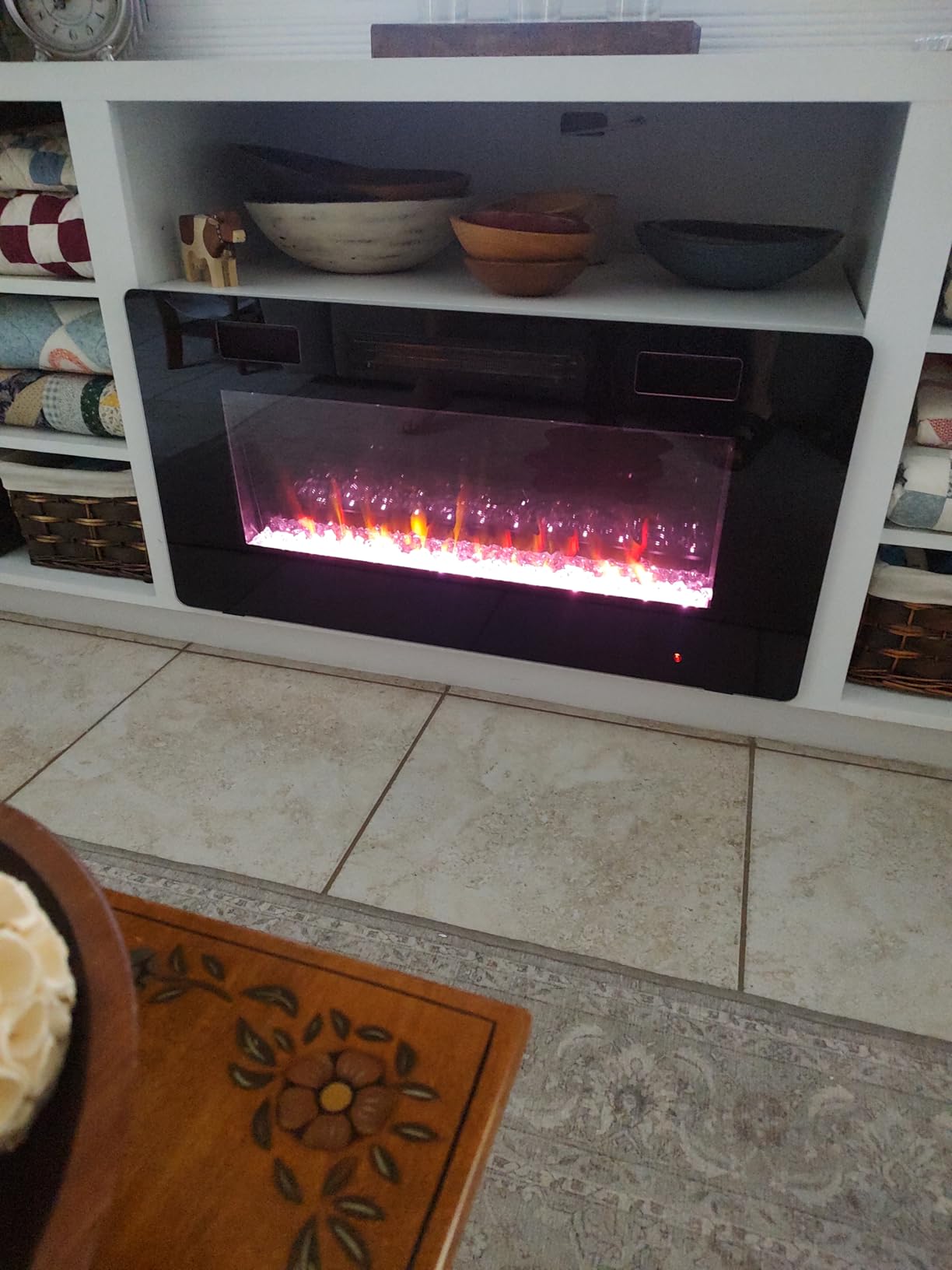 Electactic 50 Inch Electric Fireplace Insert Ultra-Thin - Recessed & Wall-Mounted Fireplace Heater with Thermostat, Adjustable Flame, Remote Control - Linear with Timer, Touch Screen, 750/1500W customer photo 1