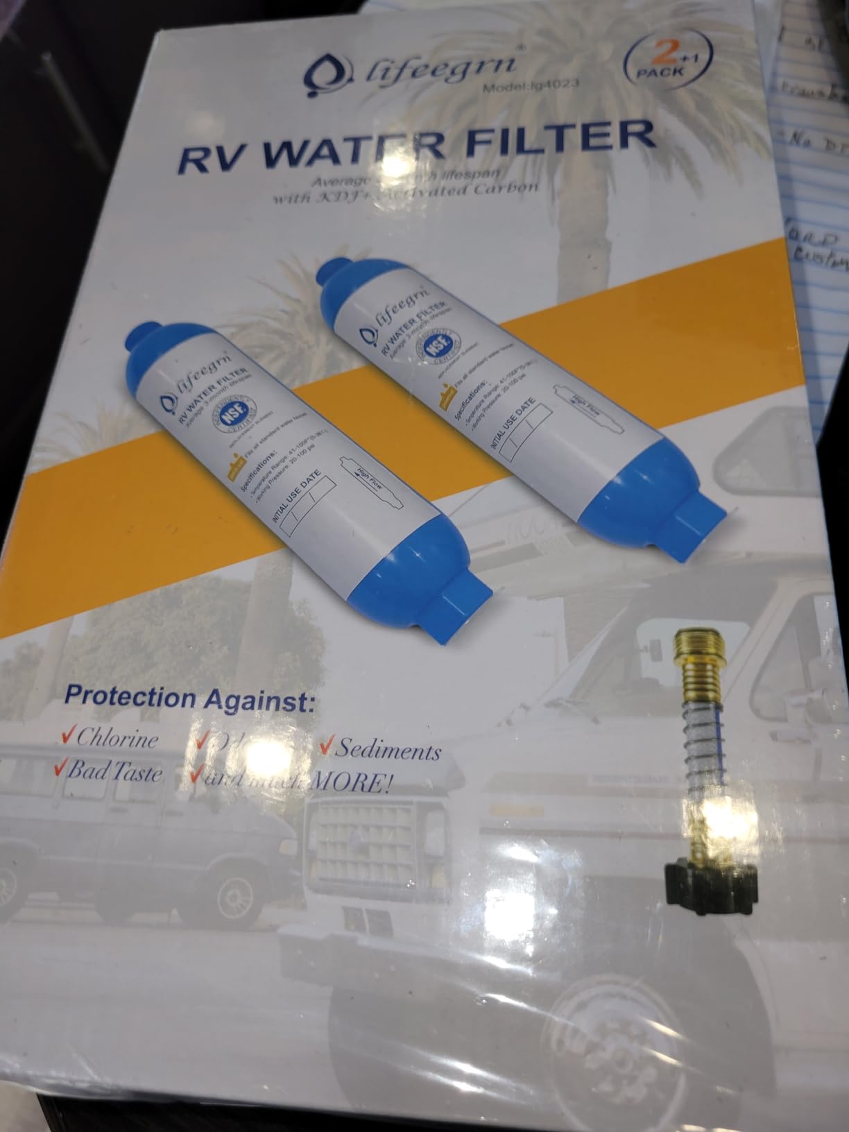 lifeegrn RV Water Filter with Hose Protector - Inline Water Filter, Blue customer photo 1