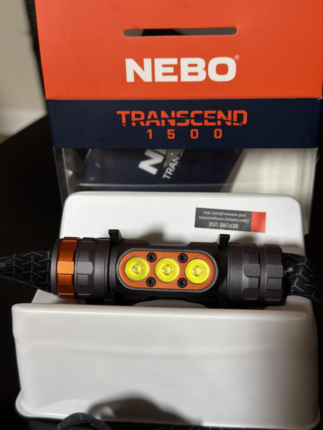 NEBO Transcend 1500 Rechargeable Headlamp | 1,500 Lumens, 5 Light Modes, Detachable Magnetic Work Lamp, Waterproof, Bright LED Head Light for Hiking & Camping, Includes USB Charging Cable customer photo 1