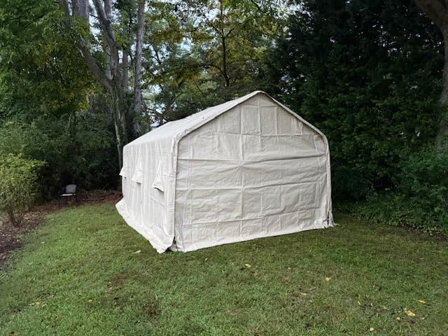 ADVANCE OUTDOOR 7x12 ft 2 Roll up Doors & Vents Outdoor Portable Storage Shelter Garage Tent Carport for Motorcycle ATV with Heavy Duty Metal Frame and Anti-UV Snow Resistant Waterproof Cover, Gray customer photo 2