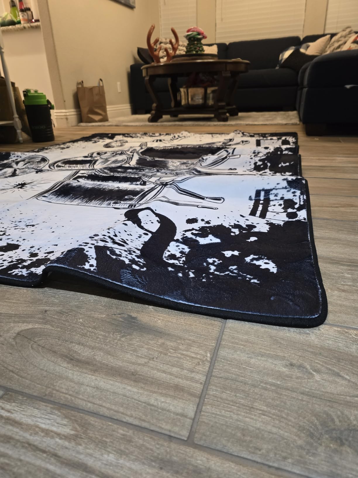 5'x7' Music Area Rug, Drum Set Vintage Black Music Rugs Throw Rugs Floor Mat customer photo 2