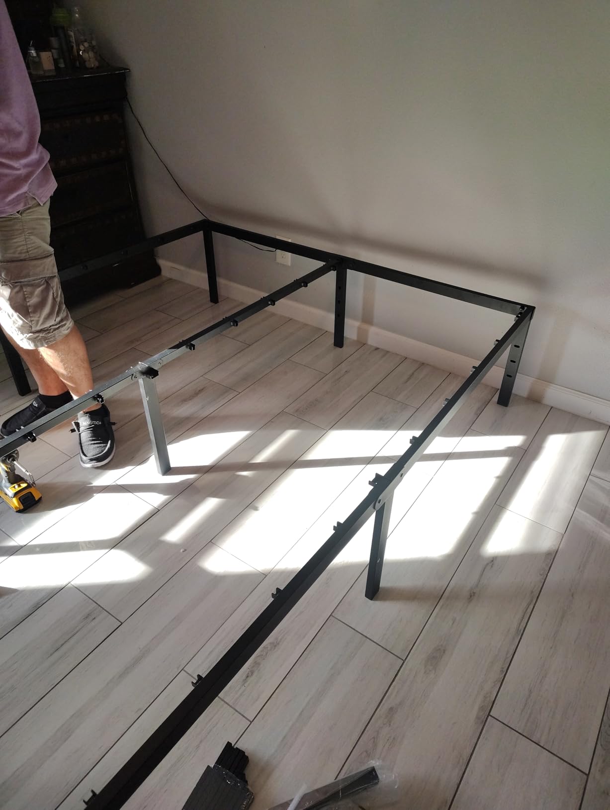 Upcanso 16 Inch Queen Bed Frame No Box Spring Required Metal Platform | Queen Size Bed Frames with 14 Inch Storage, 3,500 lbs Heavy Duty Steel Slats Support, Easy Assembly Mattress Foundation customer photo 2