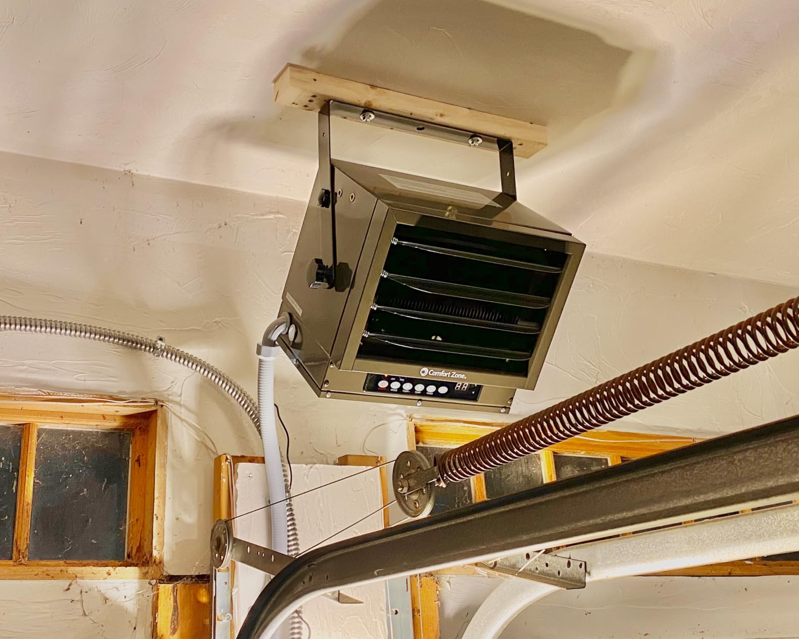 Comfort Zone Hard-Wired Ceiling Mount Garage Space Heater with Remote, 7,500 Watt, 240 Volt, Fan-Forced, Overheat Protection, Digital Thermostat, 12-Hour Timer, Ideal for Garage & Workshop, CZ230ERBK customer photo 2