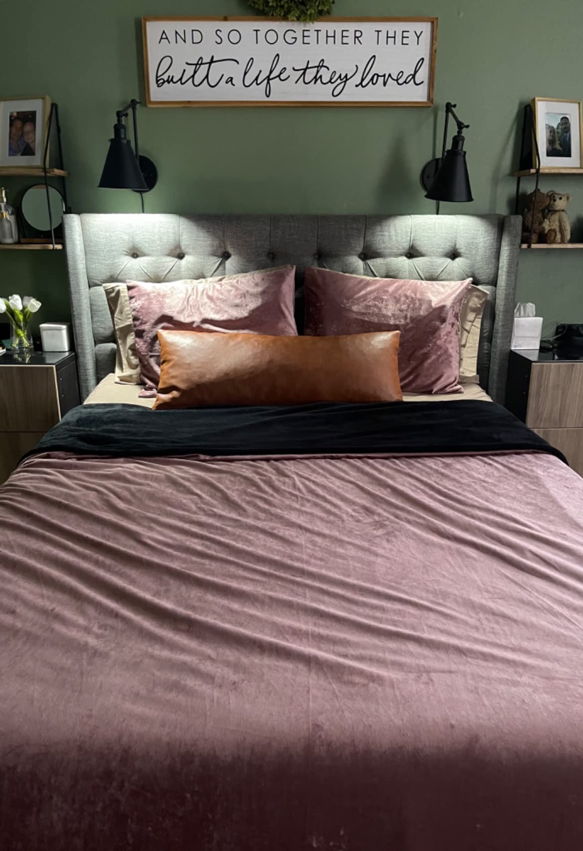 Velvet Duvet Cover Queen Set Grey 3Pcs Soft Luxury Flannel | Ultra Soft Breathable Grey Velvet Comforter Cover Luxury Cozy Bedding Set Solid Velour 8 Corner Ties customer photo 2