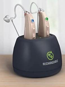 EarCentric EasyCharge Rechargeable Hearing Aids for Seniors and Adults, Pair with Desktop Charger and Portable Charging Case, Behind-the-Ear BTE OTC Hearing Aids with Noise Reduction, Beige customer photo 1