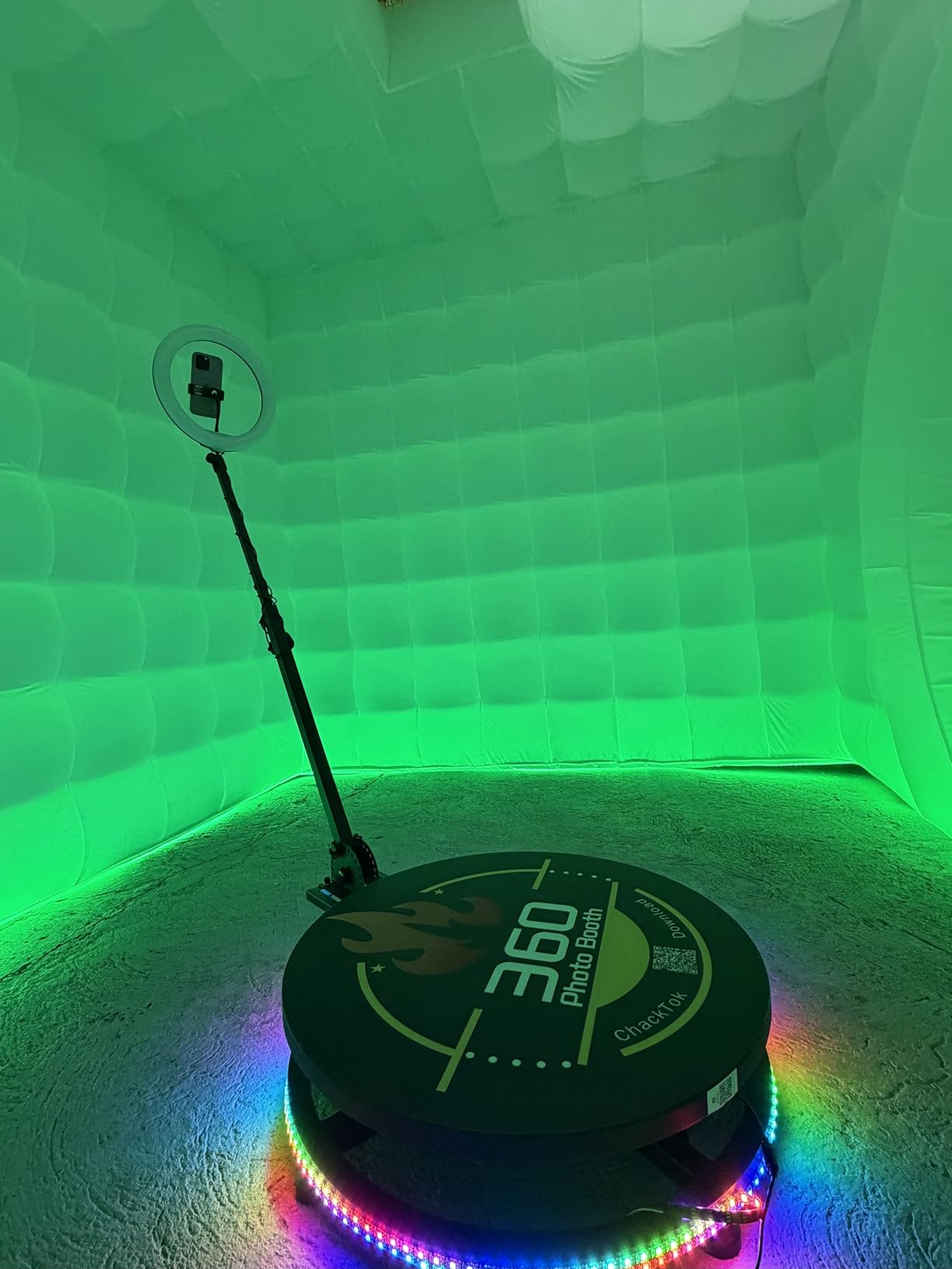 MWE 360 Photo Booth Machine for Parties with Flight Case,RGB Strip Light customer photo 2
