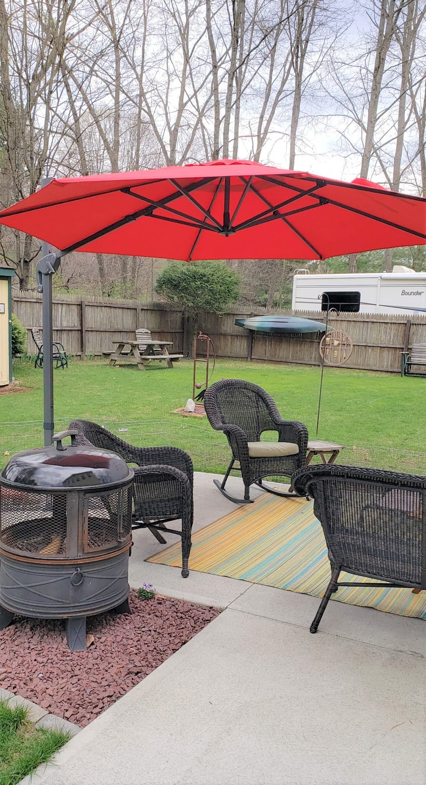 Sunnyglade 10x13Ft Cantilever Patio Umbrella Rectangular Deluxe Offset Navy customer photo 2