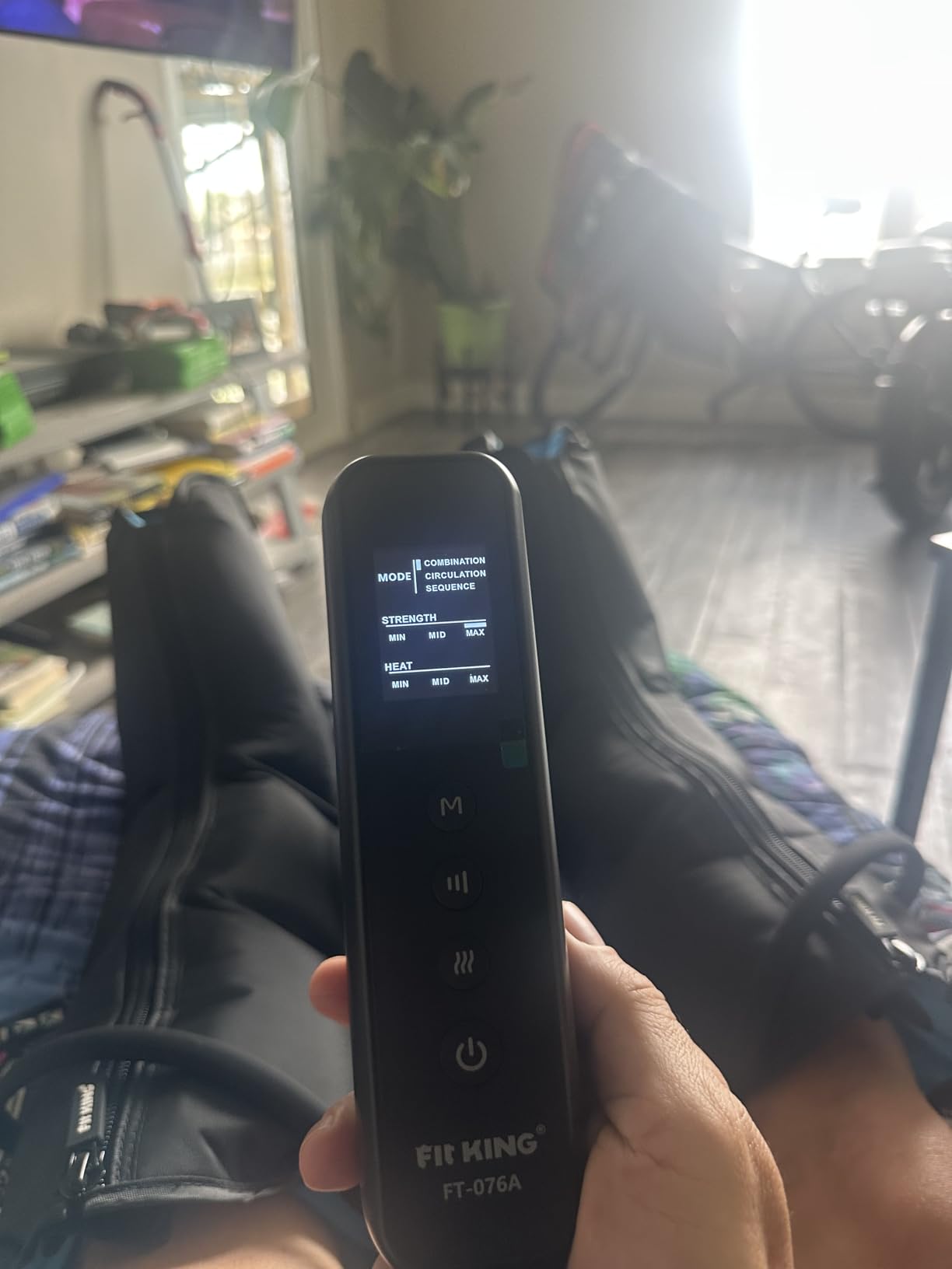 FIT KING Leg Compression Massager with Heat for Circulation and Pain Relief | FSA-HSA, Full Leg & Foot Massage for Swelling Edema RLS, Pressure Sensor, LCD Display, 3 Modes & Levels,Gift for Dad Mom Wife customer photo 1