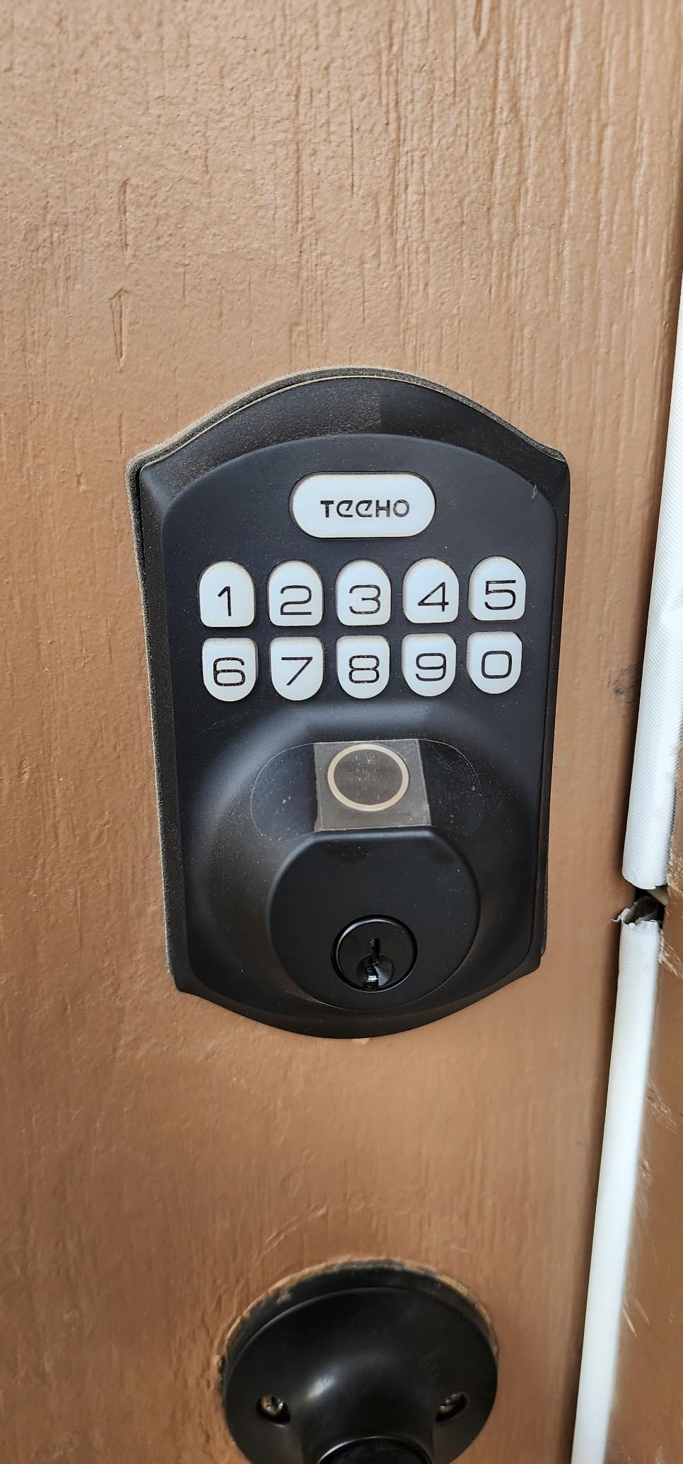 TEEHO TE002 Fingerprint Deadbolt with Keypad for Front Door, Matte Black | 1-Second Fingerprint Unlock, ANSI Grade 3, 20 User Codes, Auto Lock, Anti-Peep Password, IP54 Waterproof & Low Battery Alerts customer photo 1