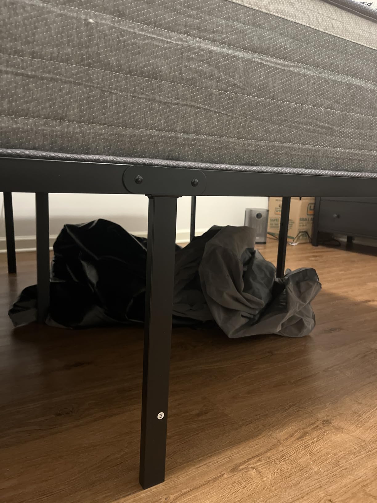 EMODA Queen Bed Frame 18 Inch Heavy Duty Tall with Large Storage Space | Metal Platform Bed Frame Queen Size No Box Spring Needed Easy Assembly, Black customer photo 1