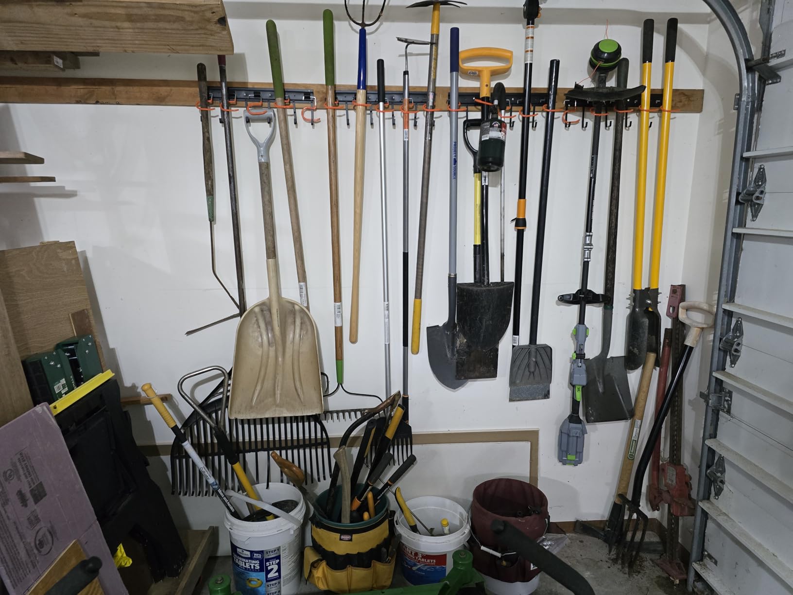 TVKB 68'' All Metal Garden Tool Organizer Adjustable Garage Tool Organizer Wall Mount Garage Organizers and Storage with Heavy Duty Hooks Tool Hangers for Garage Wall, Shed, Garden customer photo 2