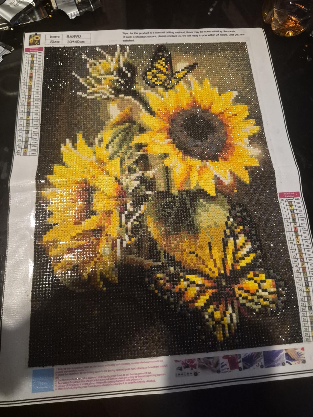 DKHDBD Diamond Painting Kits for Adults, 12x16 Inch DIY Paint by Numbers for Adults Beginner, DIY Full Drill Diamond Dots Paintings Picture Arts Craft for Home Wall Art Decor (Yellow Butterfly) customer photo 2