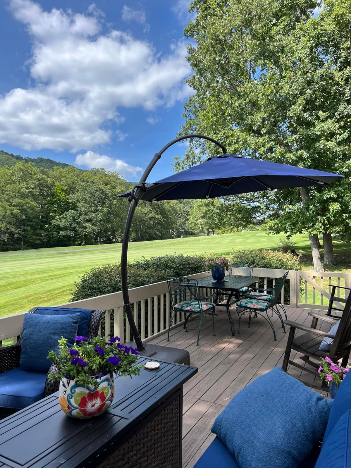 LAUSAINT HOME Outdoor Patio Umbrella with Base included, 11 FT Deluxe Curvy Cantilever Umbrella Heavy Duty Offset Hanging Umbrella with 360° Rotation for Market, Pool, Garden, Backyard, Deck (Beige) customer photo 2