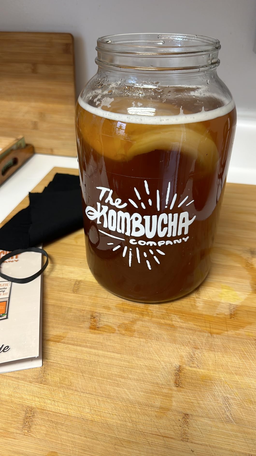 Kombucha Home Brewing Starter Kit | 5-Inch Large Scoby | Complete Kit with 16 oz Starter Tea, Brewing Jar & Supplies | Brew Unlimited Kombucha customer photo 2