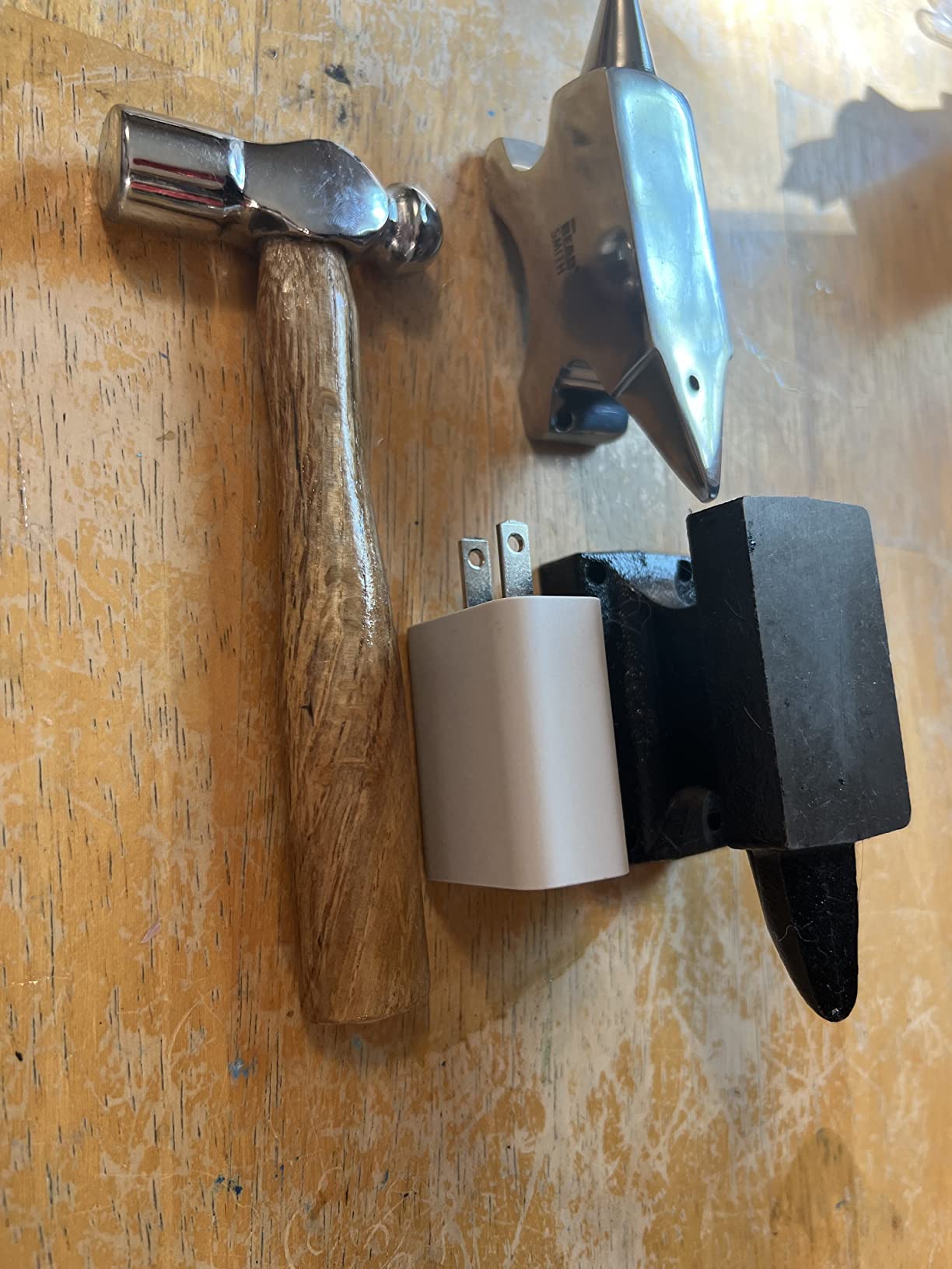 Iron Horn Anvil Bench Block,Small Iron Single Horn Base Jeweler Blacksmith Tool, Metal Stamping Hammer for Jewelry Making customer photo 2