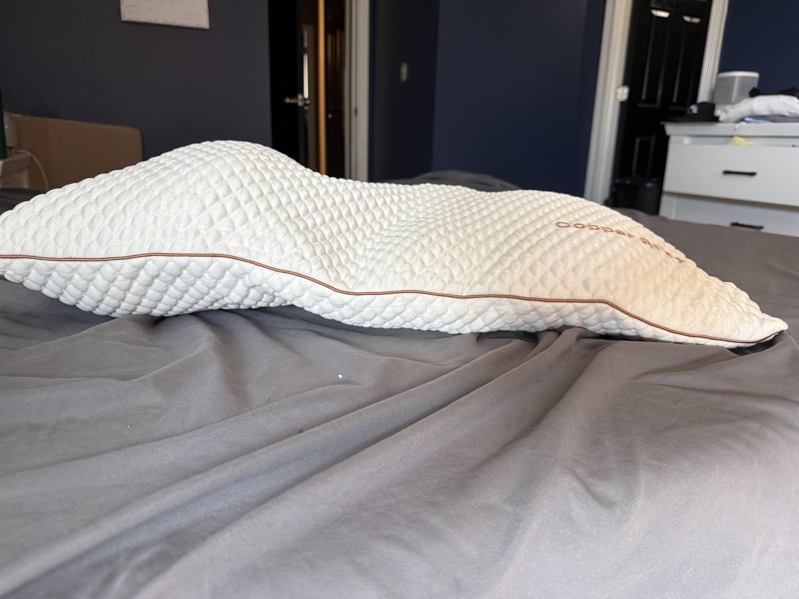 Copper Infused Firm Queen Pillow - Hybrid Foam, Latex & Gel | Ergonomic Design for Side Sleeper Pillows, Back & Stomach Sleepers | Pillow for Side Sleepers & Bed Pillows for New Home Essentials customer photo 2