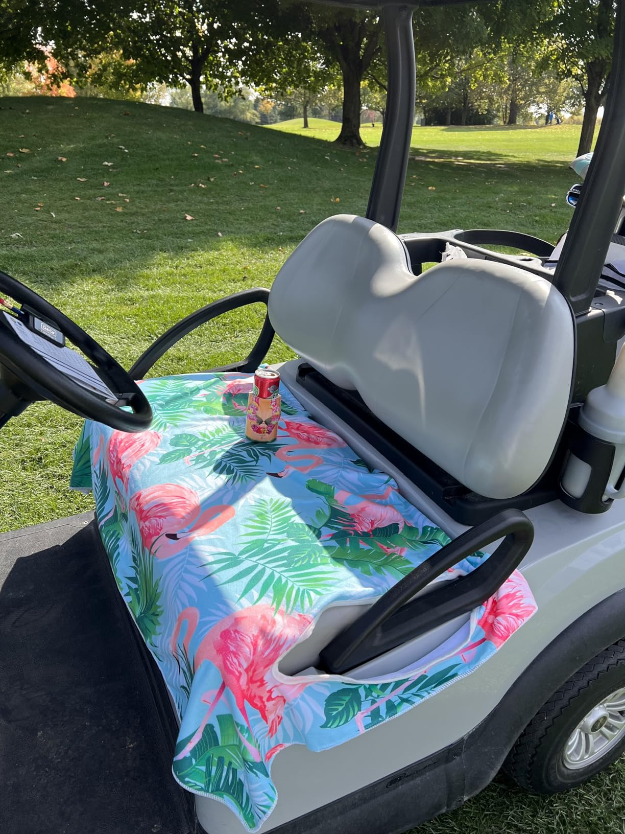 ENYORSE Golf Cart Seat Covers, Tropical Floral Seat Towel Blanket, Soft Breathable Microfiber, Keeps Seats Cool & Comfortable, 51”x31”, Fits 2 & 4 Passenger EZGO, Yamaha,Club Car Carts customer photo 1
