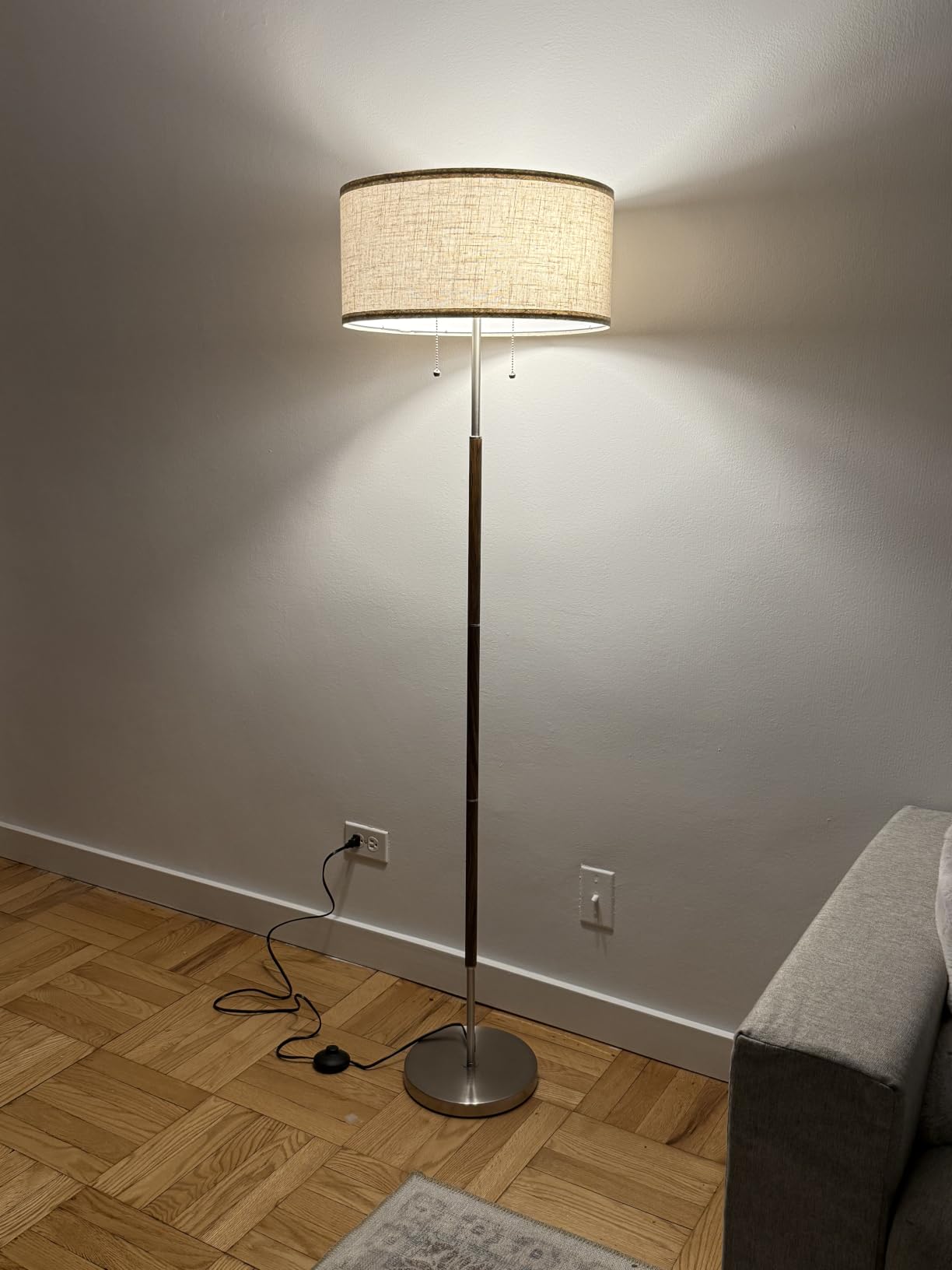 2-Light 3 Color Temperature Mid Century Floor Lamp for Living Room | 61