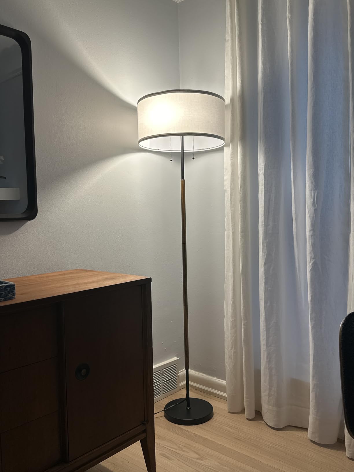 2-Light 3 Color Temperature Mid Century Floor Lamp for Living Room | 61