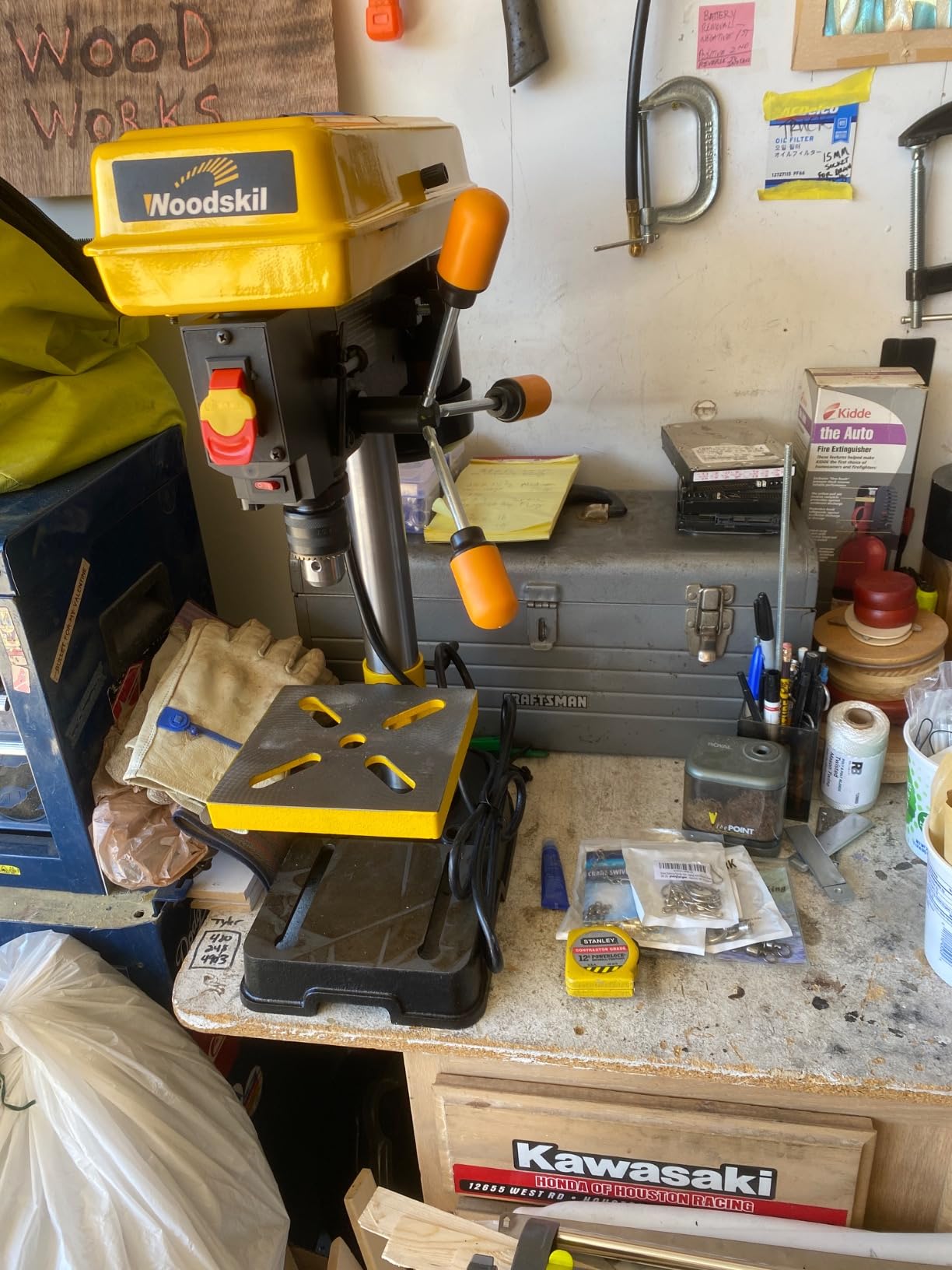 WOODSKIL 8-Inch Benchtop Drill Press, 2.3 Amp 5-Speed with Laser Guide customer photo 2