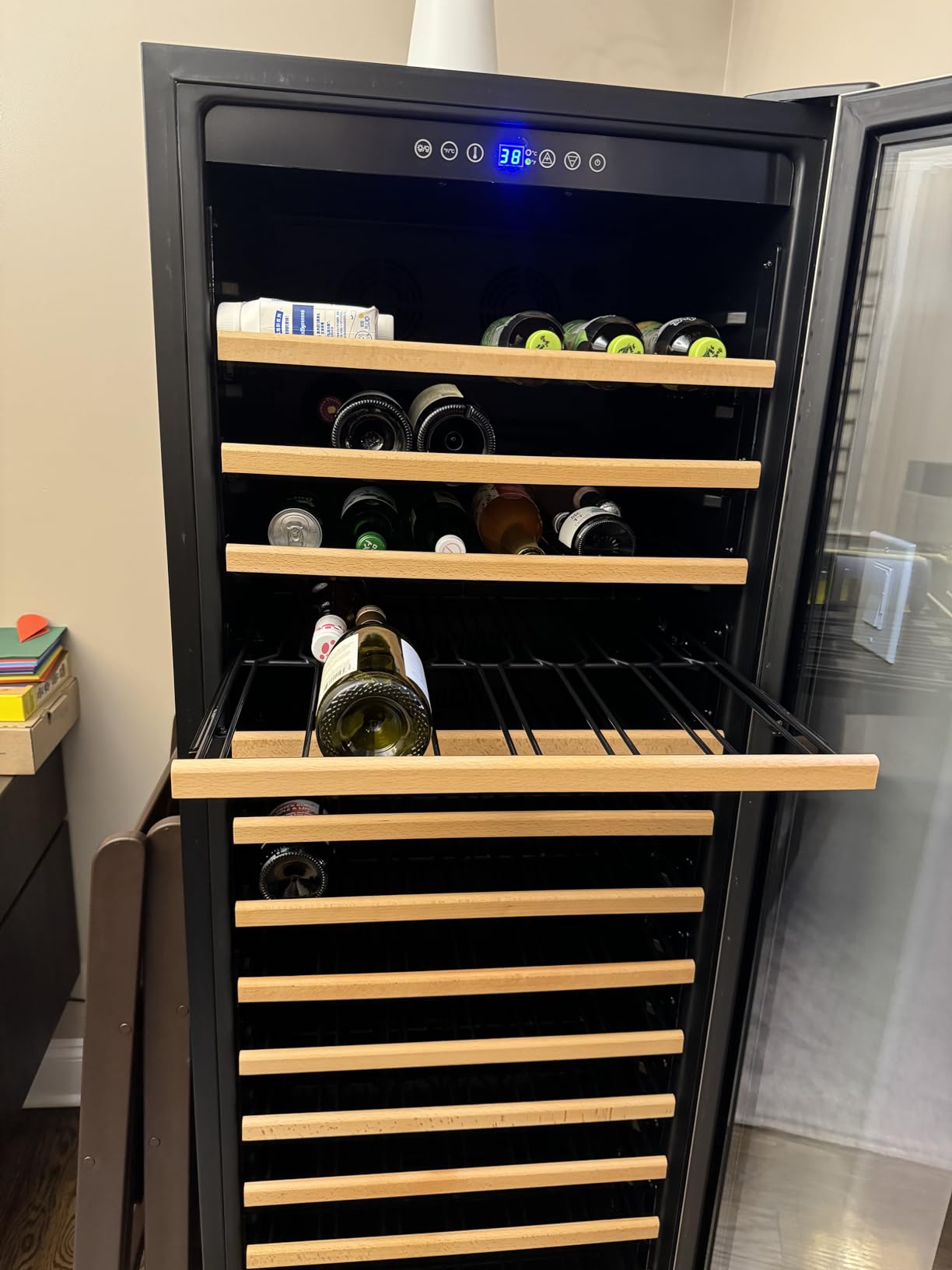 BODEGA 24 Inch Wine Cooler, 154 Bottle Large Refrigerator, Tall Freestanding Wine Fridge with Intelligent Temperature Memory & Humidity Control, Upgraded Quiet Compressor for Bedroom, Bar and Kitchen customer photo 1