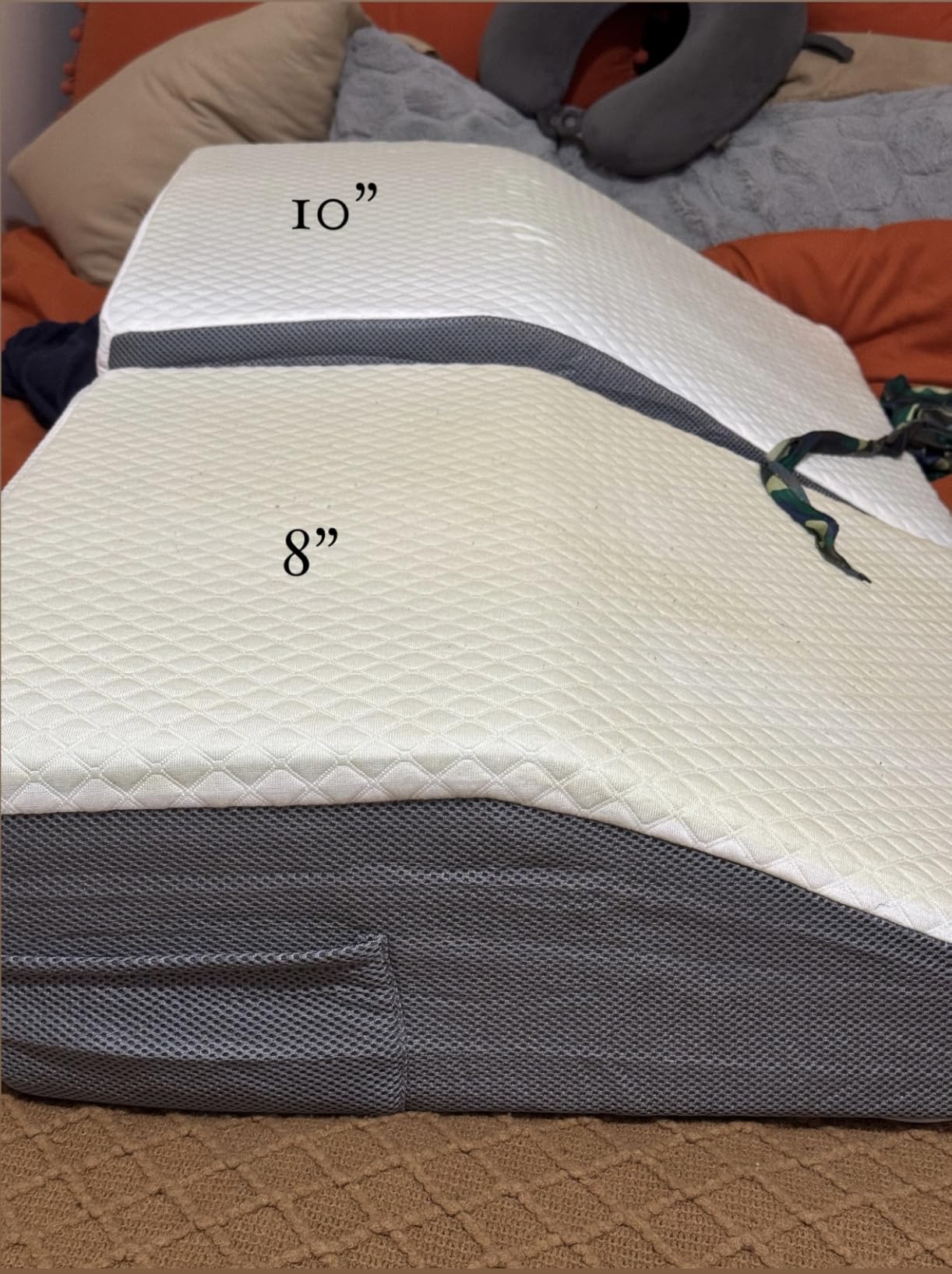 Cozymaker 7.5-inch Bed Wedge Pillow for Sleeping Back Support Pain Relief | Cooling Memory Foam Incline Wedge for Sleeping After Surgery, Gerd Acid Reflux, Neck Pain, Snoring, Removable Washable Cover customer photo 2
