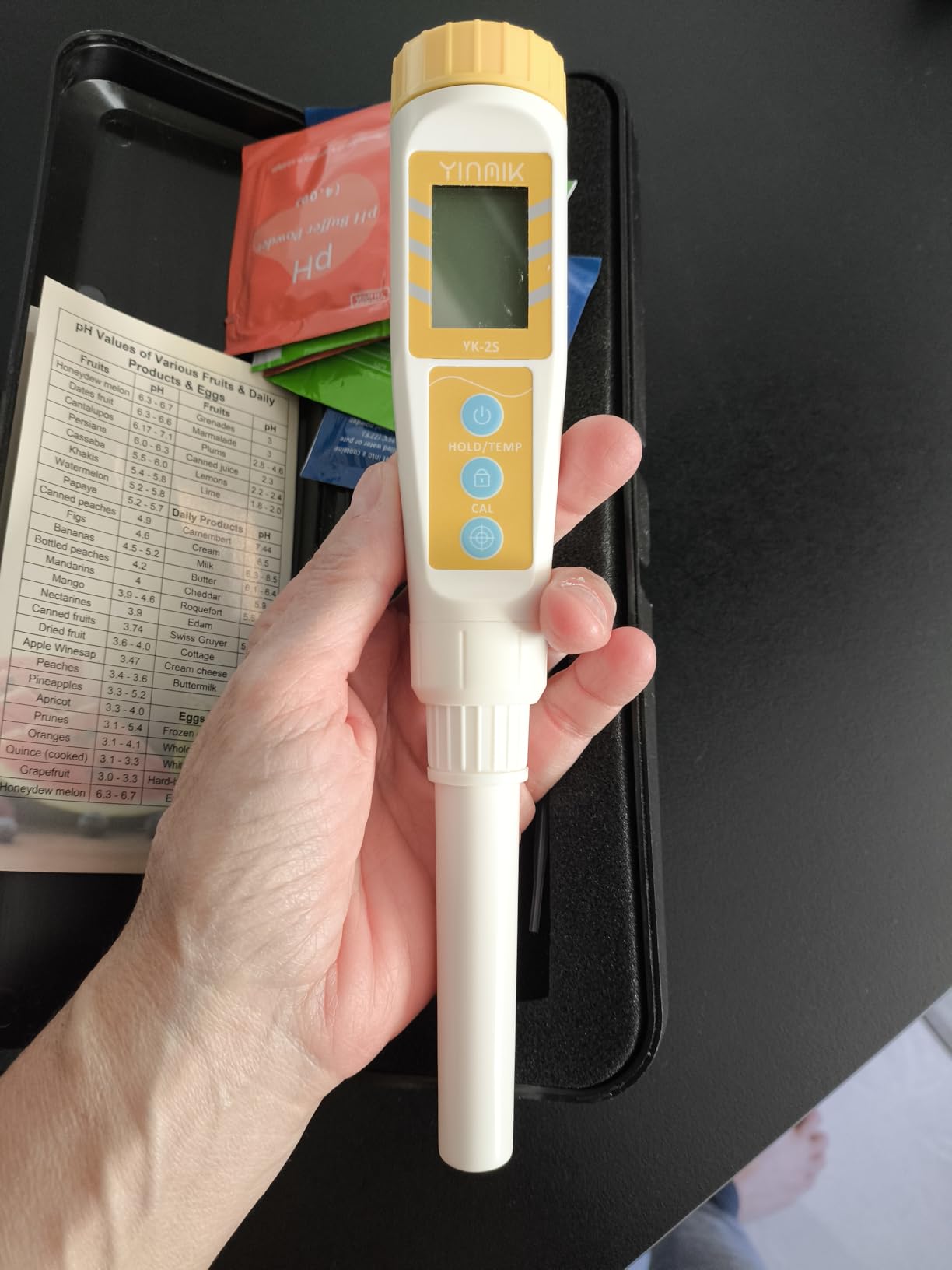 YINMIK Food pH Meter Digital pH Tester Spear pH Probe pH Reader for Canning | pH Checker for Fermented Fermentation Lab pH Meter for Cosmetic Soft Soil Food Sausages Salami Hot Sauce and Canned customer photo 1