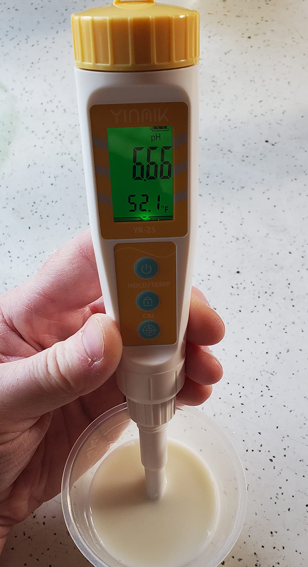 YINMIK Food pH Meter Digital pH Tester Spear pH Probe pH Reader for Canning | pH Checker for Fermented Fermentation Lab pH Meter for Cosmetic Soft Soil Food Sausages Salami Hot Sauce and Canned customer photo 2
