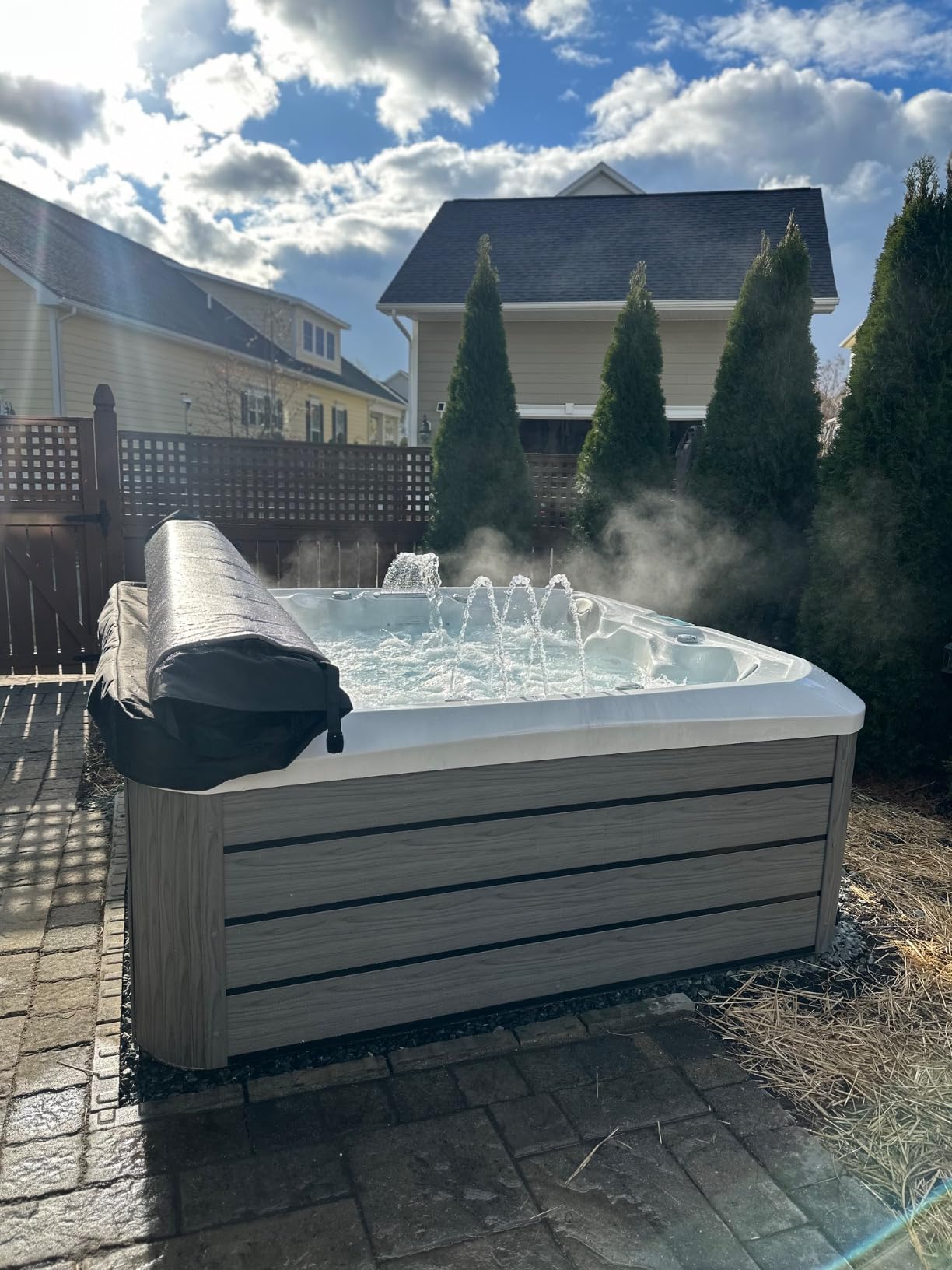 Comfort Hot Tubs - Hot Tub Spa - Seats 5-6 People - 51 Jets – Standard Heavy Duty Flip Cover, Water Fountains, Ozonator, LED Lights, Headrests, and More customer photo 1