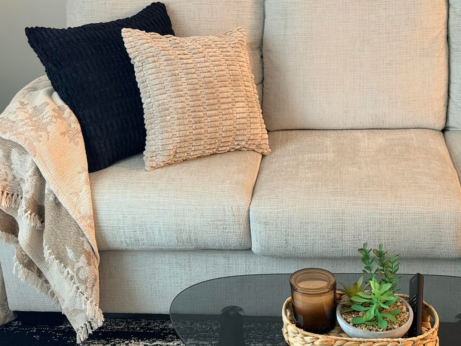 MIULEE Decorative Throw Pillow Covers 18x18 Mustard Yellow Pack of 2 | Soft Corduroy Boho Striped Pillow Covers Modern Farmhouse Home Decor customer photo 1
