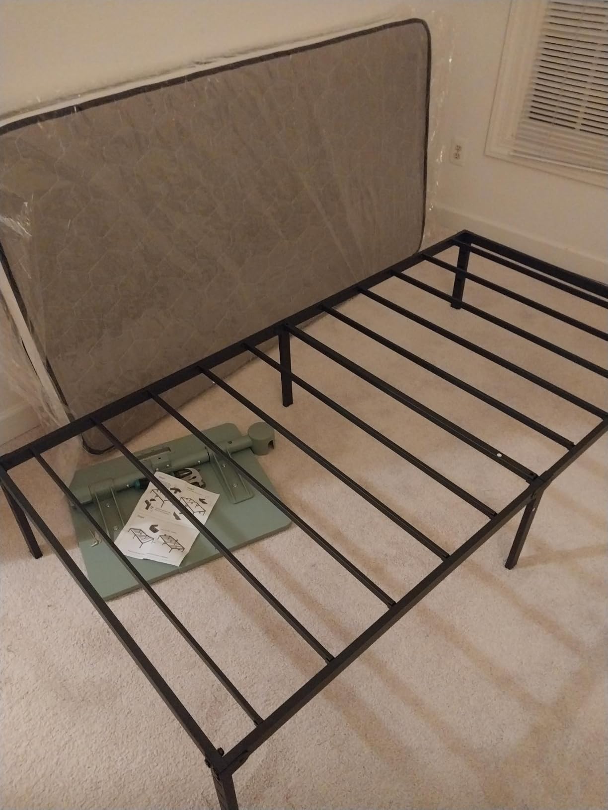 NEW JETO Metal Bed Frame,Twin Size Bed Frame with Storage Space,18 Inch | Heavy Duty Sturdy Mattress Foundation,Easy Assembly,No Box Spring Needed, Black customer photo 2
