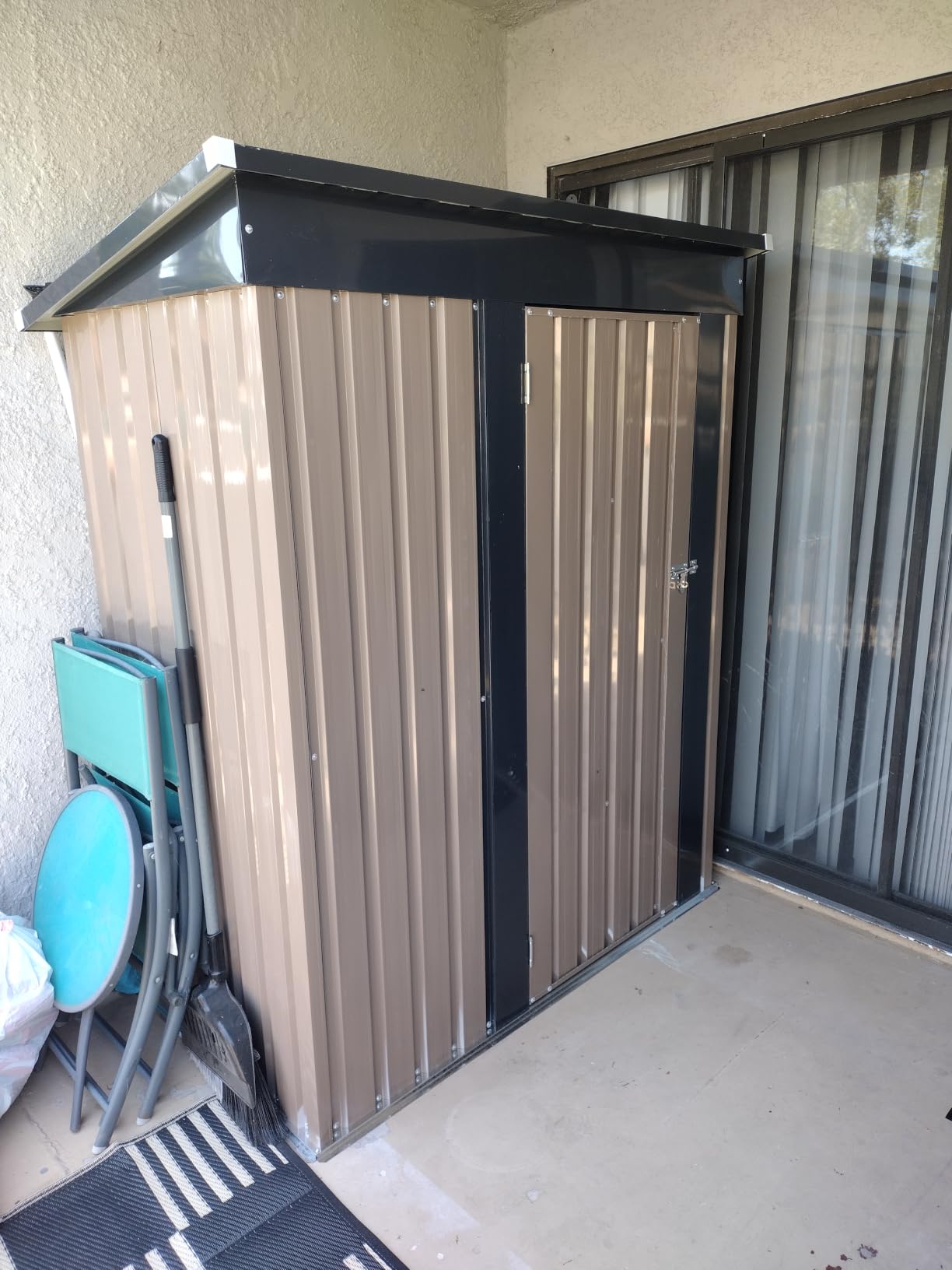 Patiowell 5x3 FT Outdoor Storage Shed, Brown customer photo 2