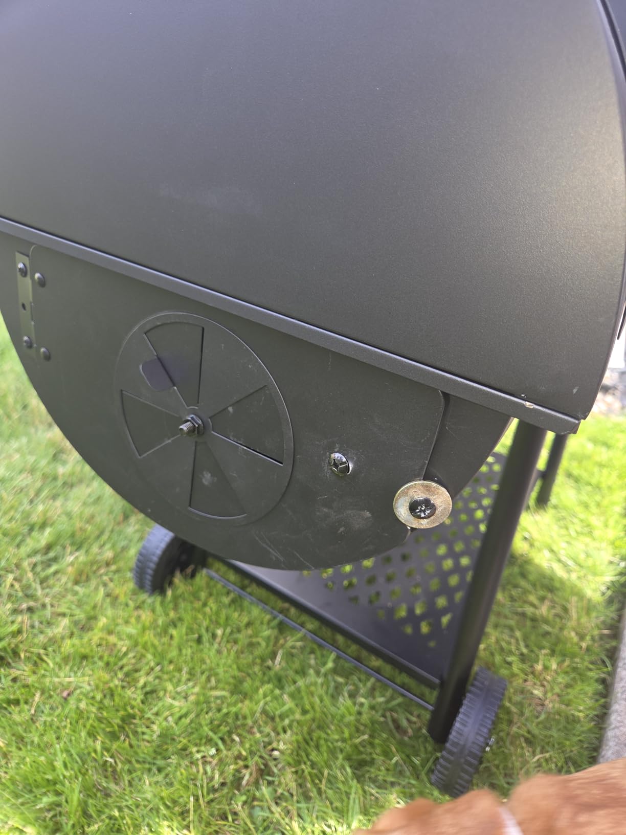 Royal Gourmet 30-Inch Charcoal Grill with Offset Smoker, Wood-Painted Table | CC1830W Outdoor Smoker Grill, 811 Sq. In., Front Table, Adjustable Fire Grates, for Outdoor Barbecue Event, Black customer photo 1