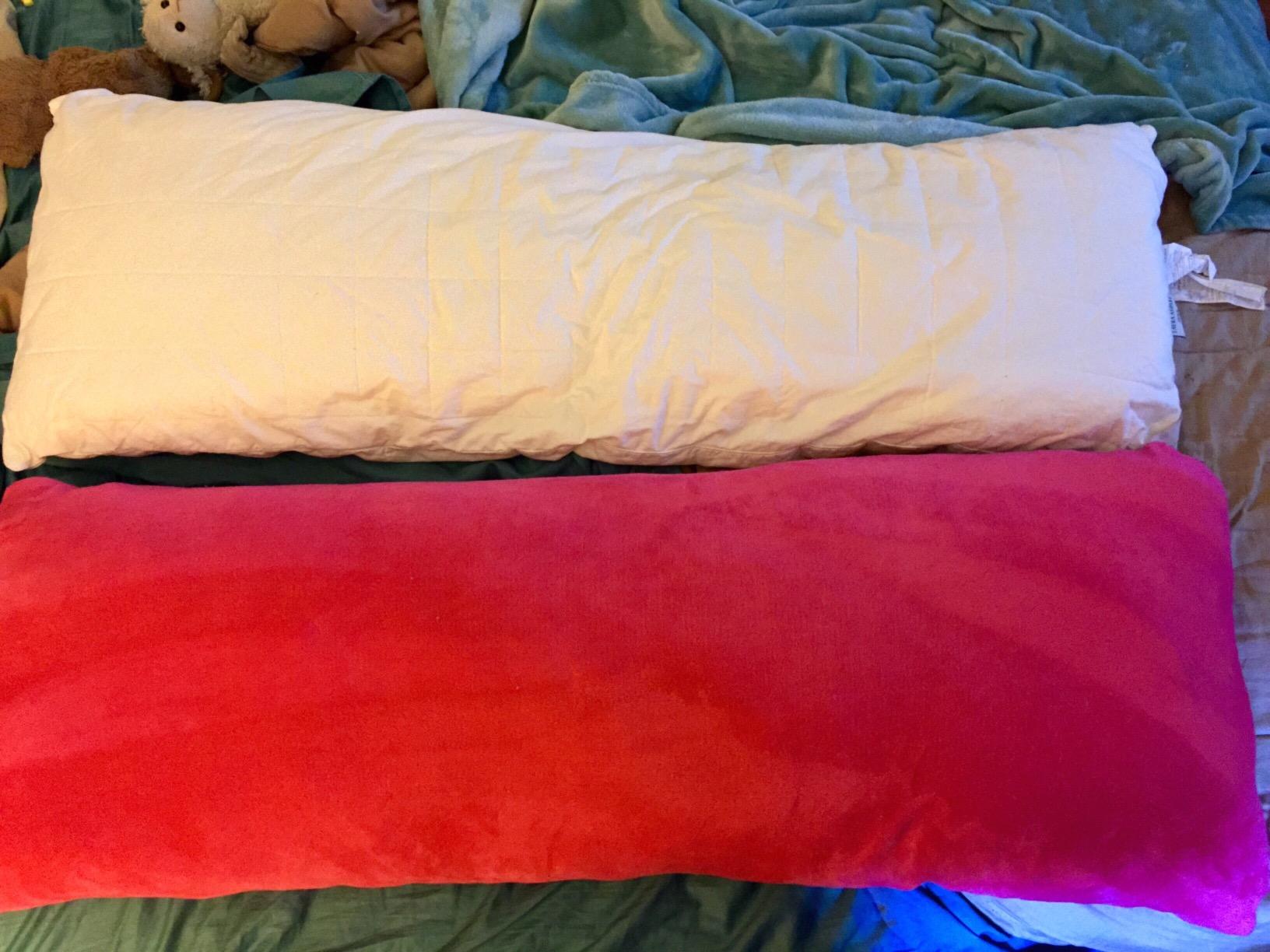 Snuggle-Pedic Body Pillow for Side Sleepers for Adults - Full Body Maternity Pillow Support Legs, Belly & HIPS - Shredded Memory Foam & Cooling Pregnancy Pillow Cover - 20x54 White customer photo 2