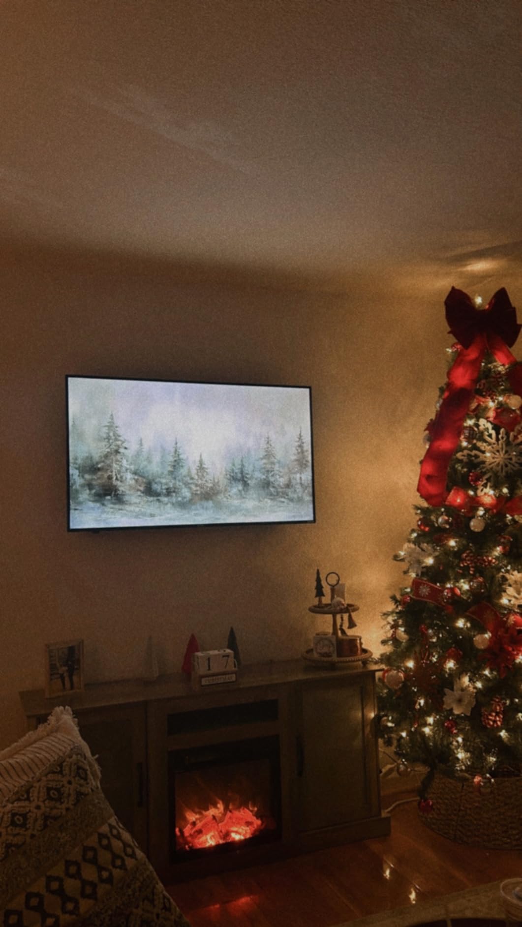 WLIVE Fireplace TV Stand for 65 in TVs, Media Console, Rustic Brown customer photo 2