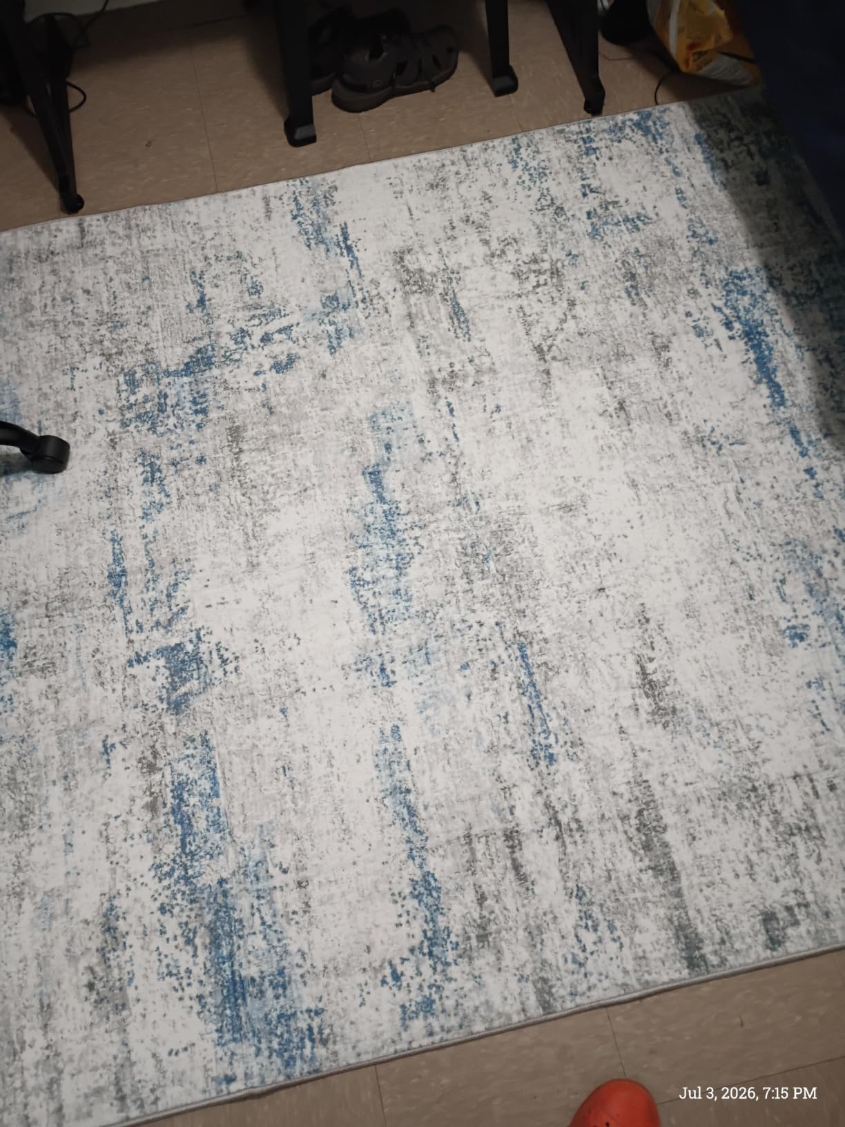 8x10 Area Rugs for Living Room Large Washable Abstract Rug White Gray Blue | Ultra Soft, Anti-Skid, Non-Shedding, Indoor Carpets, Modern Decor, Suitable for Bedroom Under Dining Table Nursery Home Office customer photo 1