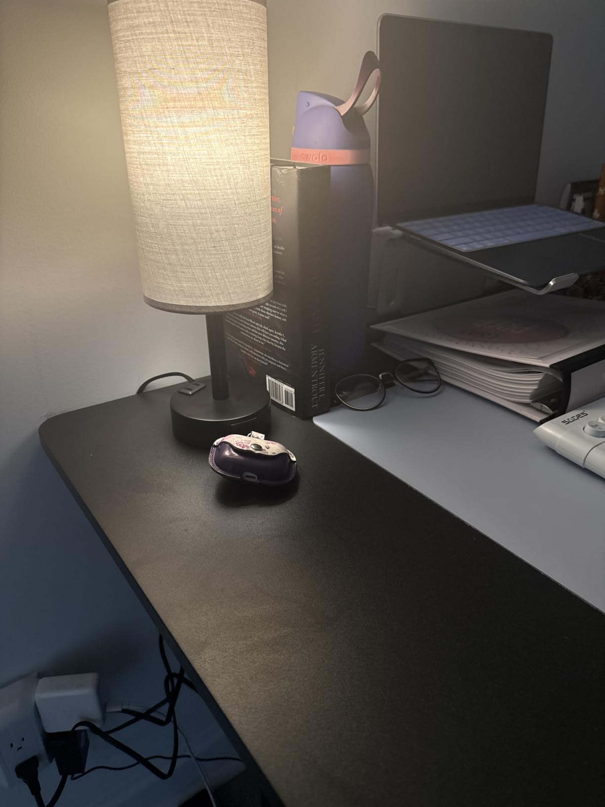 Fenmzee Bedside Table Lamp for Bedroom - Dimmable Touch, USB A+C, AC Outlet, 3-Way Dimmable, LED Bulb Included, Fabric Lampshade, Wood-Grain Metal Base, 14