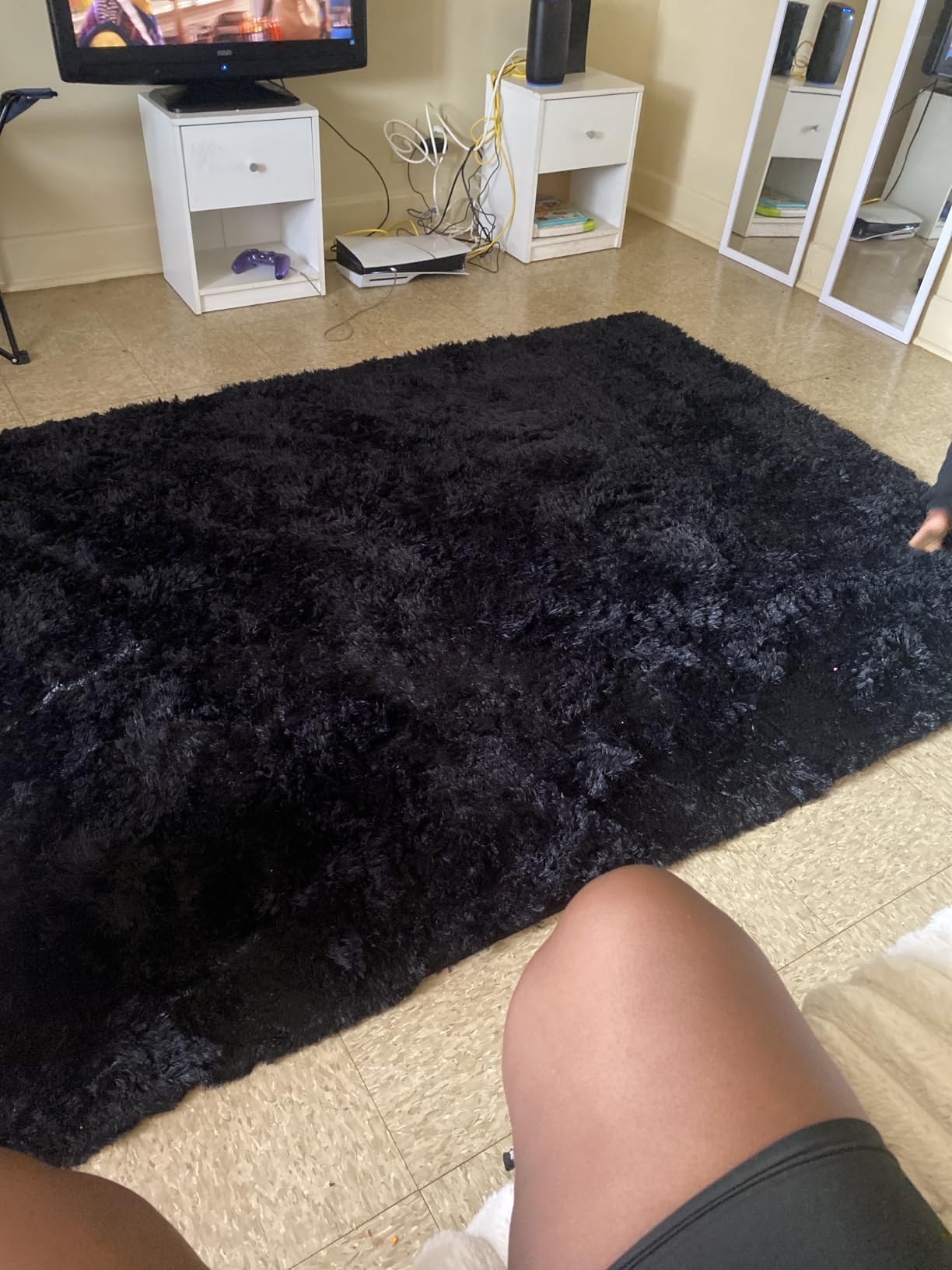 Noahas 2x6 Black Fluffy Soft Runner Rug Non-Slip for Bedroom Dorm Hallway | Plush, Stays Put, Soft, No Shedding, Lays Flat, Laundry, Entryway, Indoor, Playroom, Throw Rug, Shag, Fuzzy, Furry, Carpet, Home Decor customer photo 1
