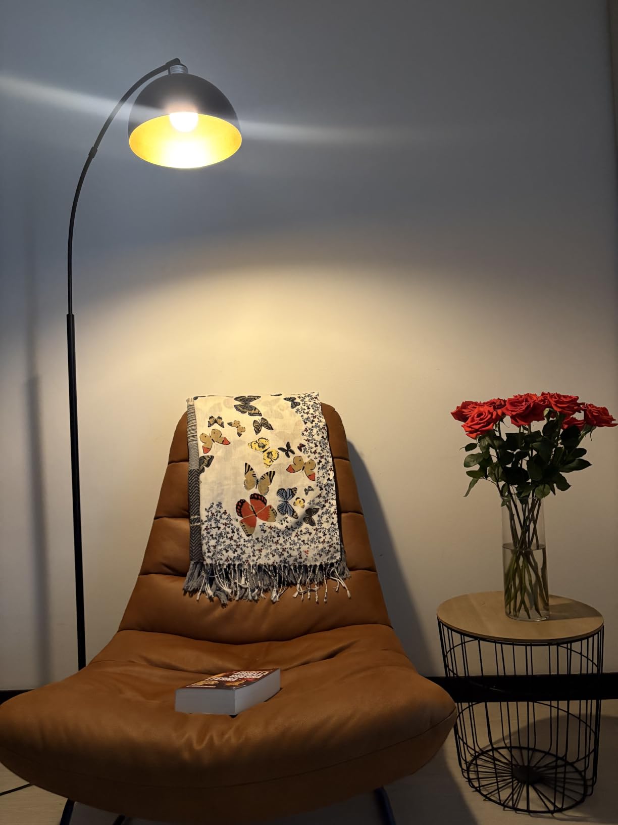 Upgraded Black Arc Floor Lamps for Living Room - Dimmable Arched Floor Lamp with Remote Control & 2700-6000K 9W LED Bulb Included, Modern Arch Standing Lamp, Industrial Tall Lamp for Bedroom Reading customer photo 1