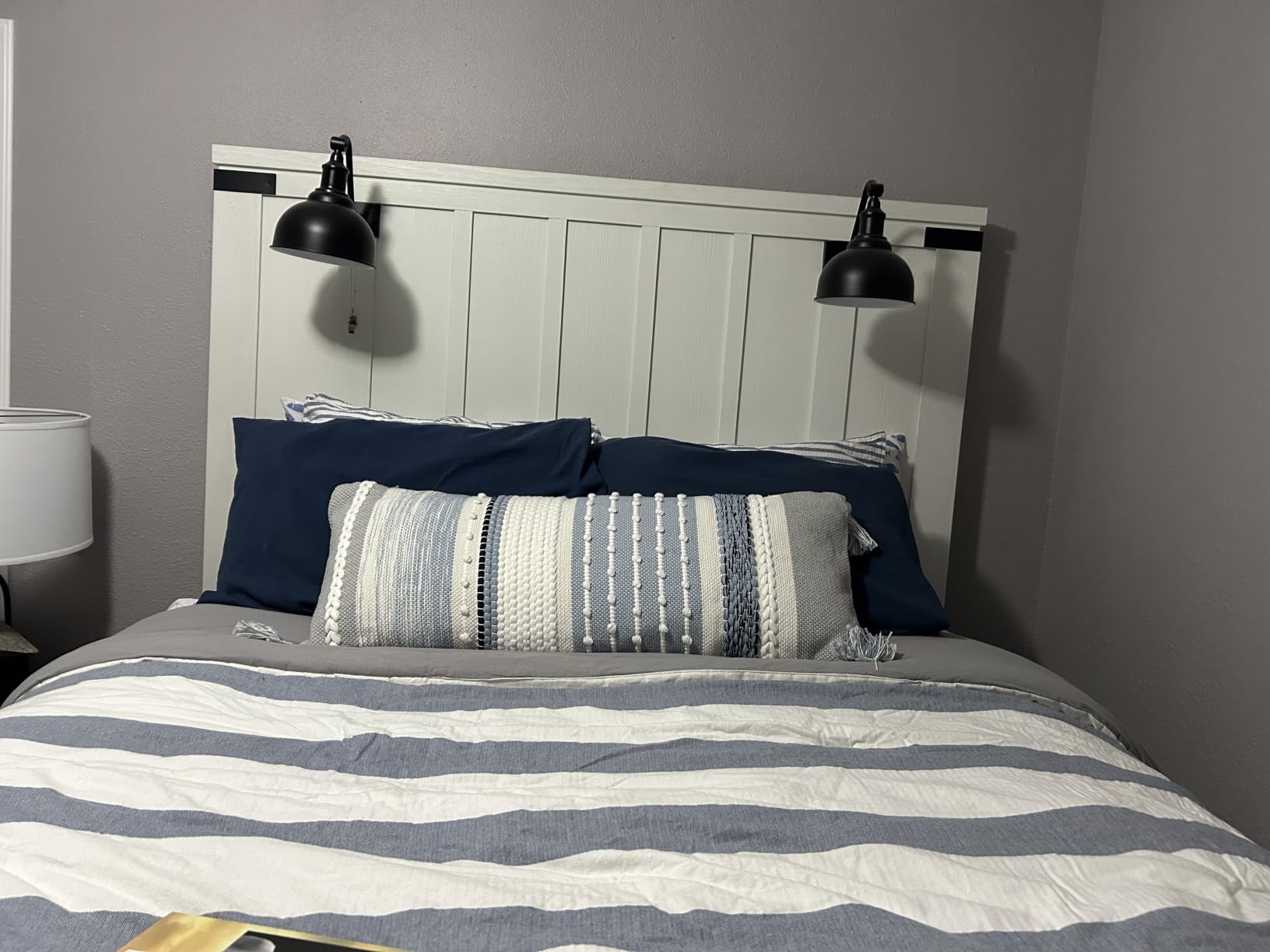 BlissBlush Gray Decorative Lumbar Pillow Cover 14x36, Grey Boho Long Body Pillow for Bed customer photo 1