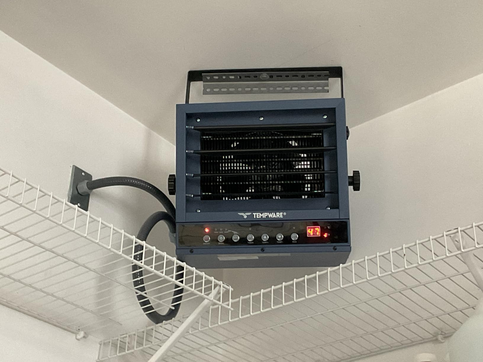 TEMPWARE Garage Heater Electric 240V, 5000-Watt Hardwired Ceiling Mount Shop Heater with ECO Mode, 240-Volt Hardwired with Full-Function Remote and 12-Hour Timer, Ideal for Workshop customer photo 1